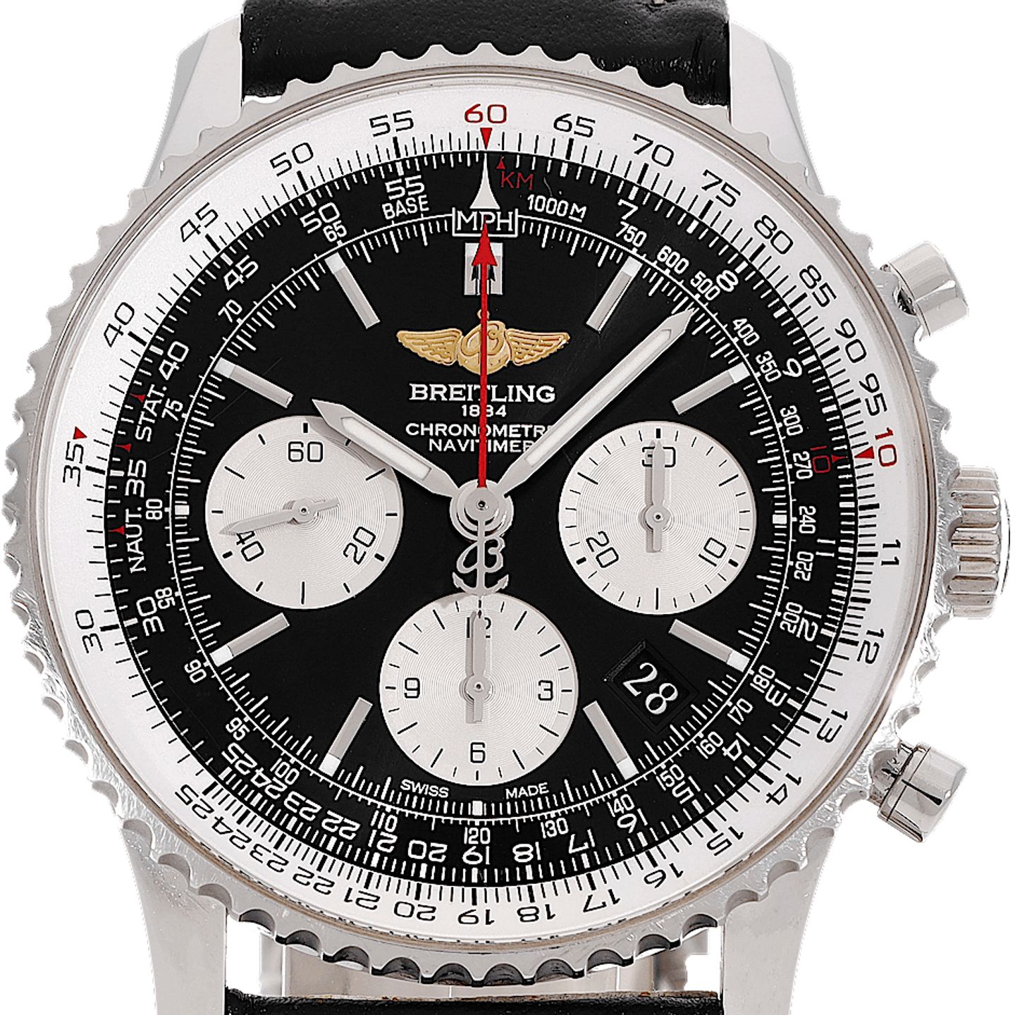 Breitling Navitimer 01 AB0120 (2015) - Zwart wijzerplaat 43mm Staal (1/5)