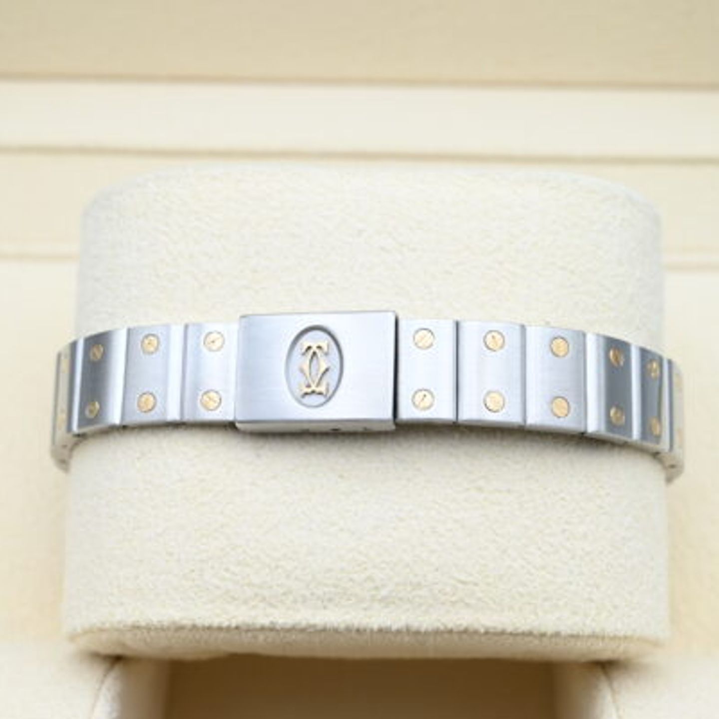 Cartier Santos Galbée 1567 (1999) - White dial 24 mm Gold/Steel case (6/8)