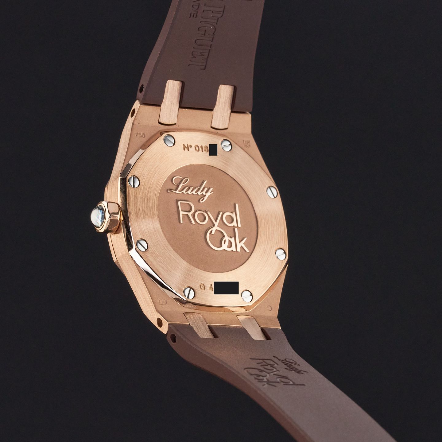 Audemars Piguet Royal Oak Lady 67601OR.ZZ.D080CA.01 (2009) - Bruin wijzerplaat 33mm Roségoud (7/8)