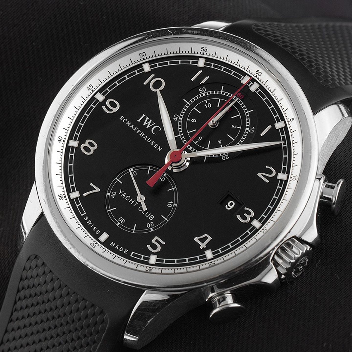 IWC Portuguese Yacht Club Chronograph IW390204 (2011) - Zwart wijzerplaat 45mm Staal (3/7)
