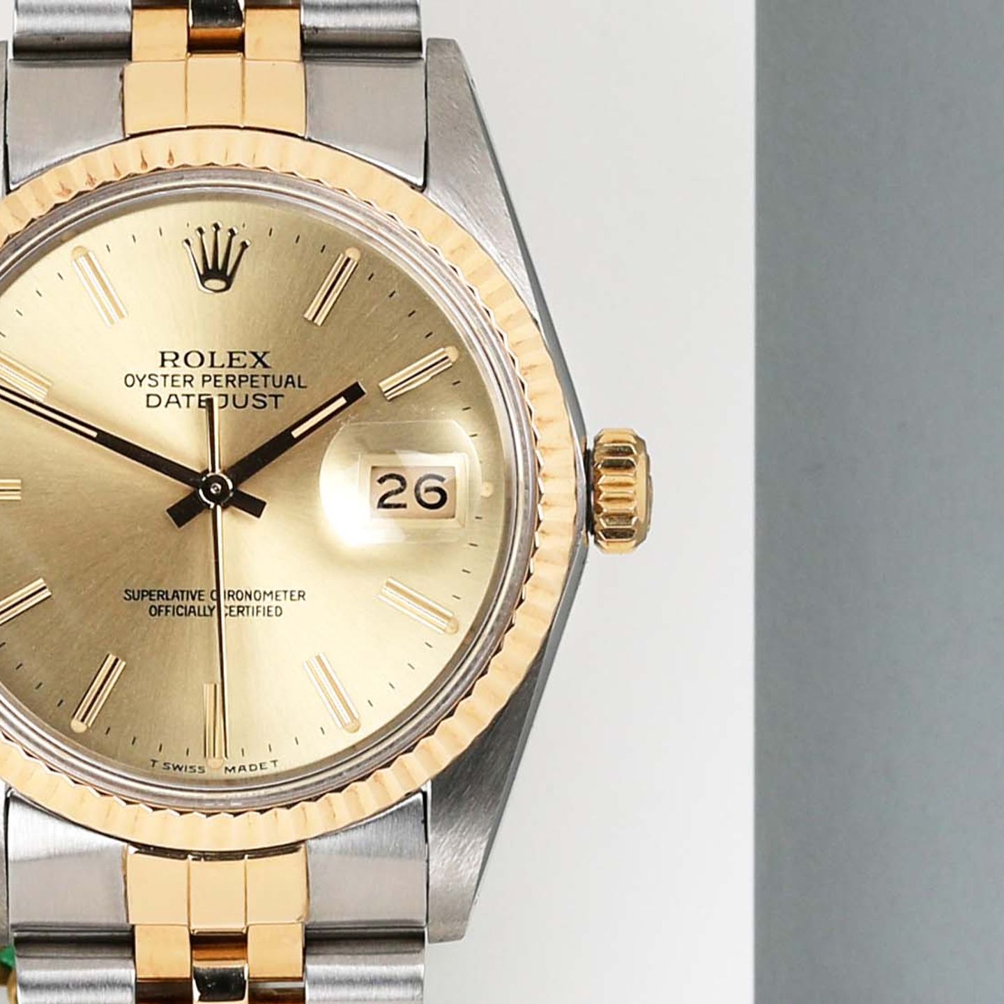 Rolex Datejust 36 16013 (1986) - Champagne dial 36 mm Gold/Steel case (5/8)