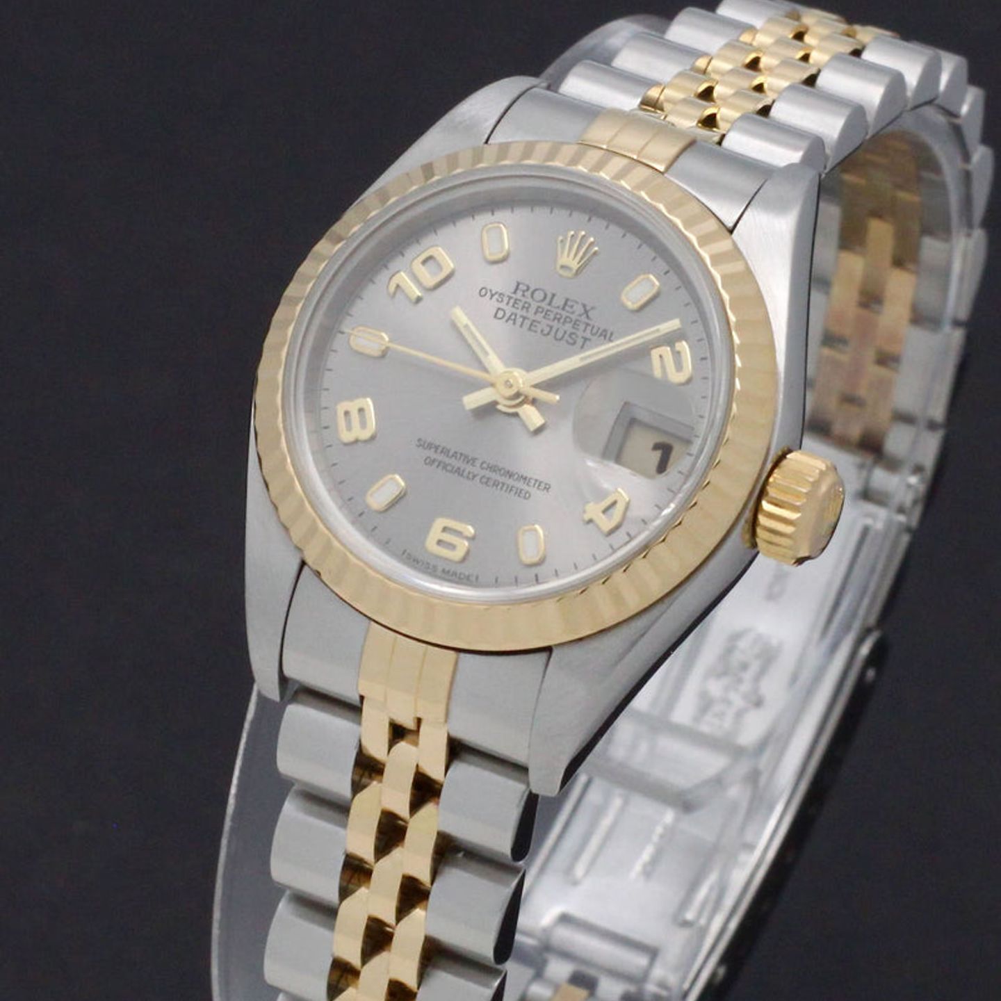 Rolex Lady-Datejust 79173 (2005) - Grey dial 26 mm Gold/Steel case (7/8)
