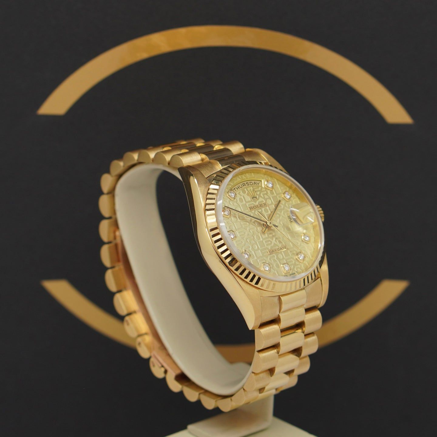 Rolex Day-Date 36 18238 (1995) - Champagne wijzerplaat 36mm Geelgoud (3/7)
