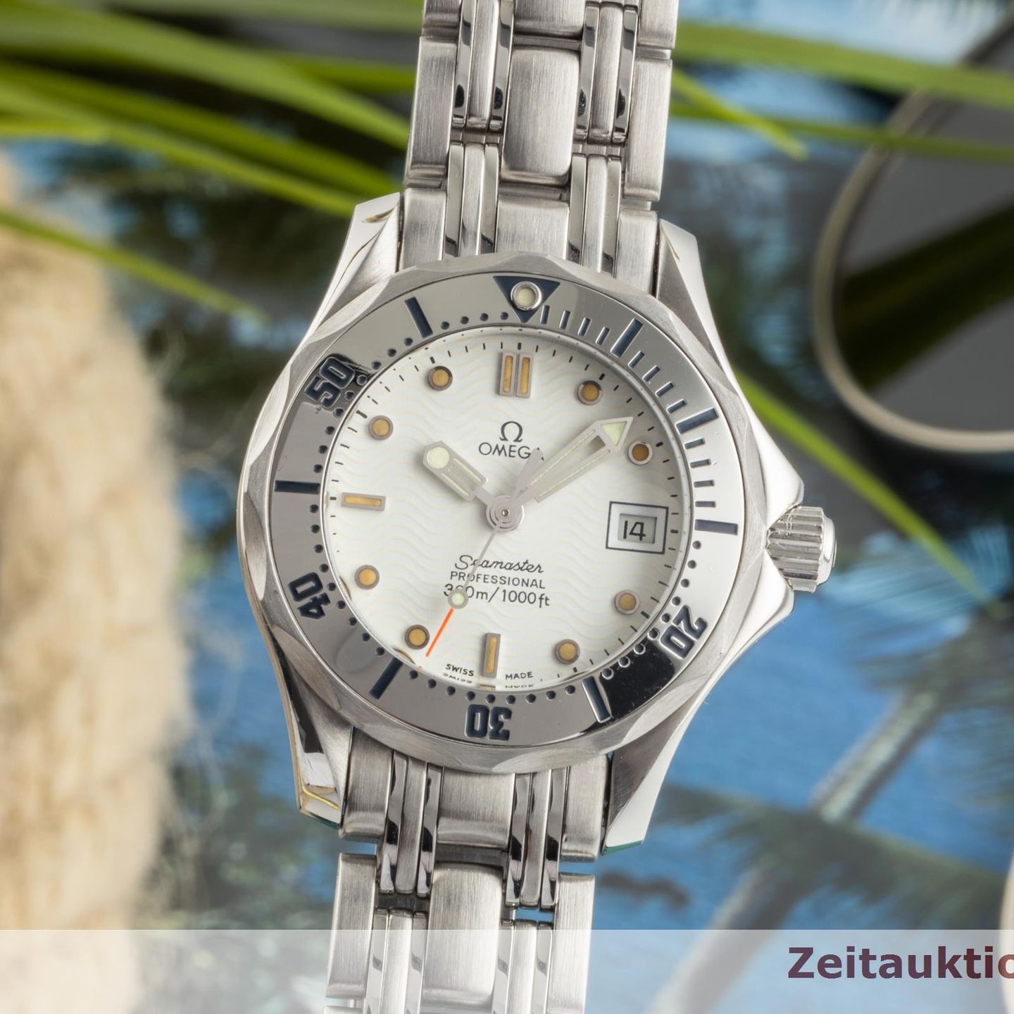 Omega Seamaster Diver 300 M 2582.20.00 (1995) - Wit wijzerplaat 28mm Staal (3/8)