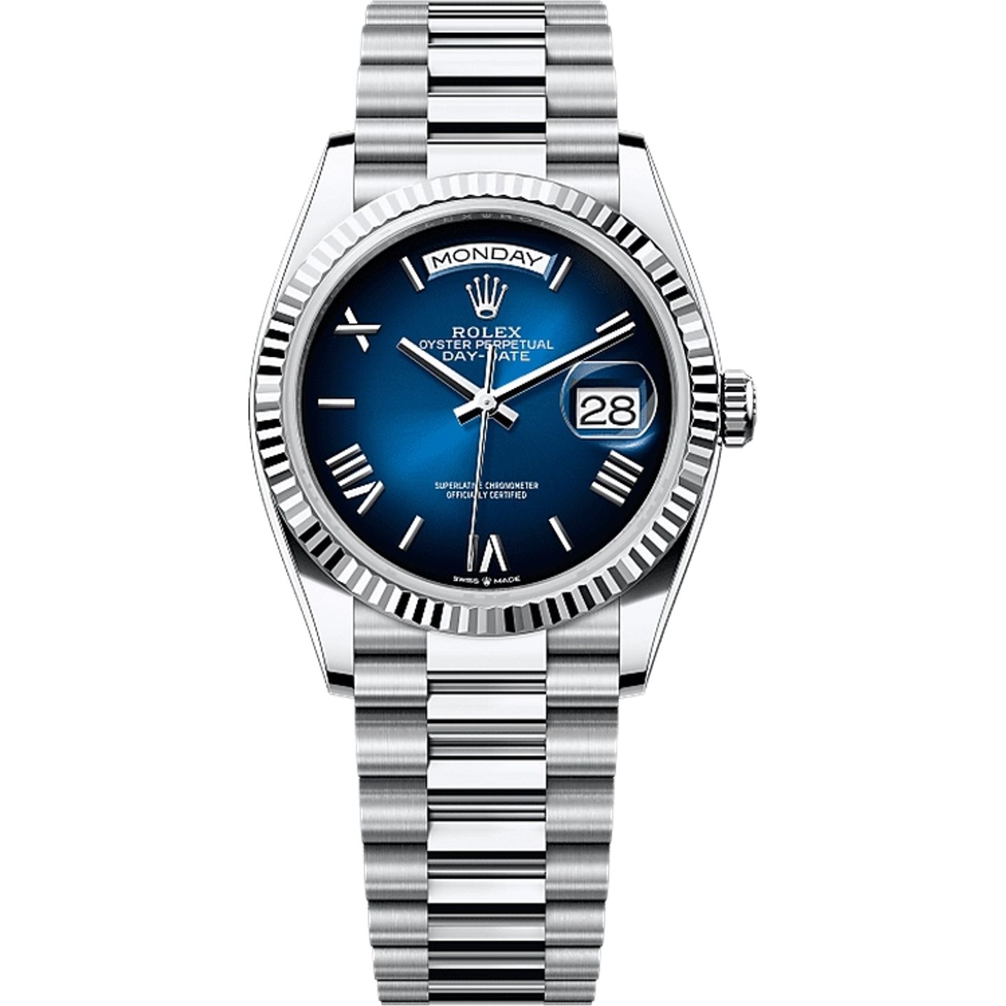 Rolex Day-Date 36 128236 (2025) - Blauw wijzerplaat 36mm Platina (1/1)