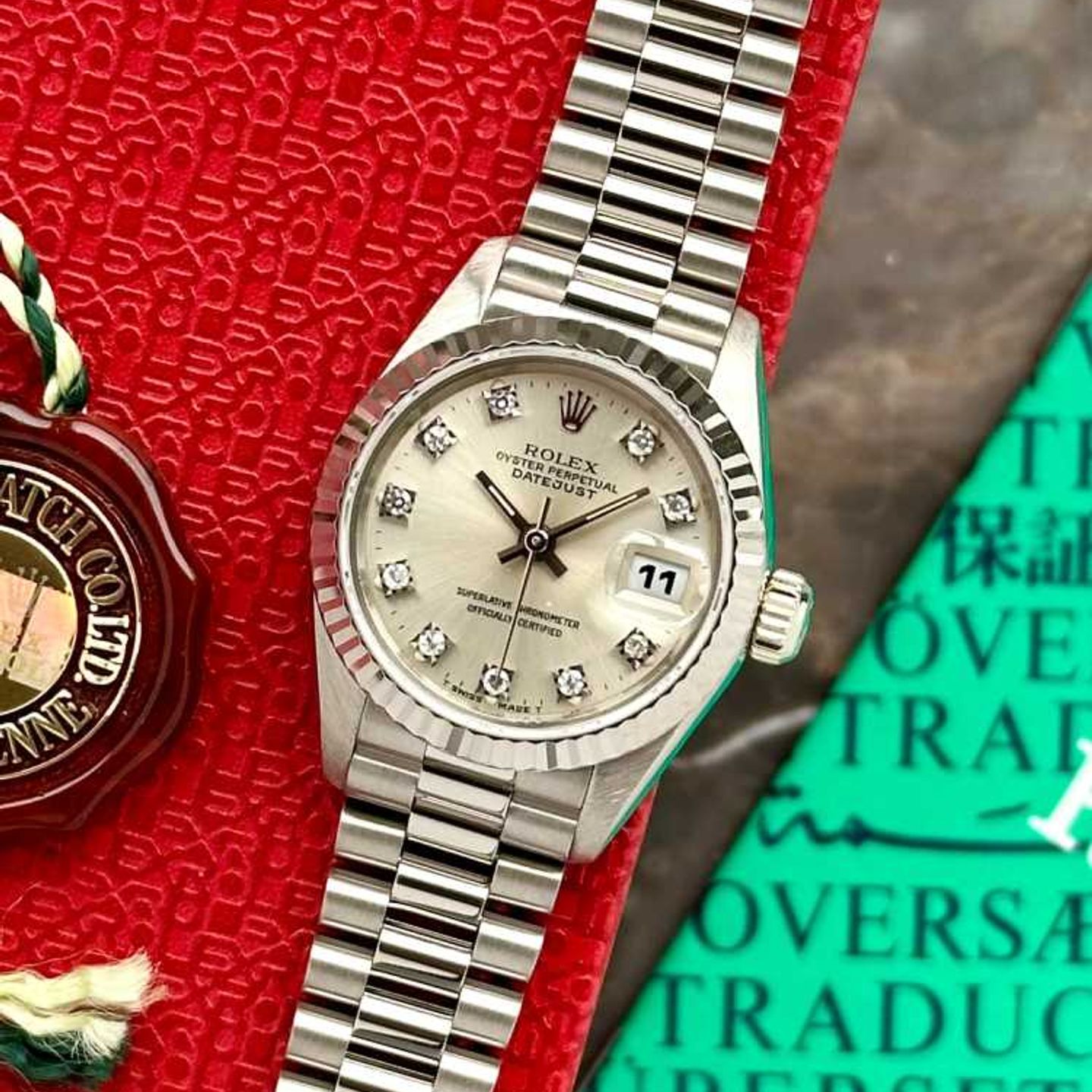 Rolex Lady-Datejust 69179 (1990) - Silver dial 26 mm White Gold case (1/8)