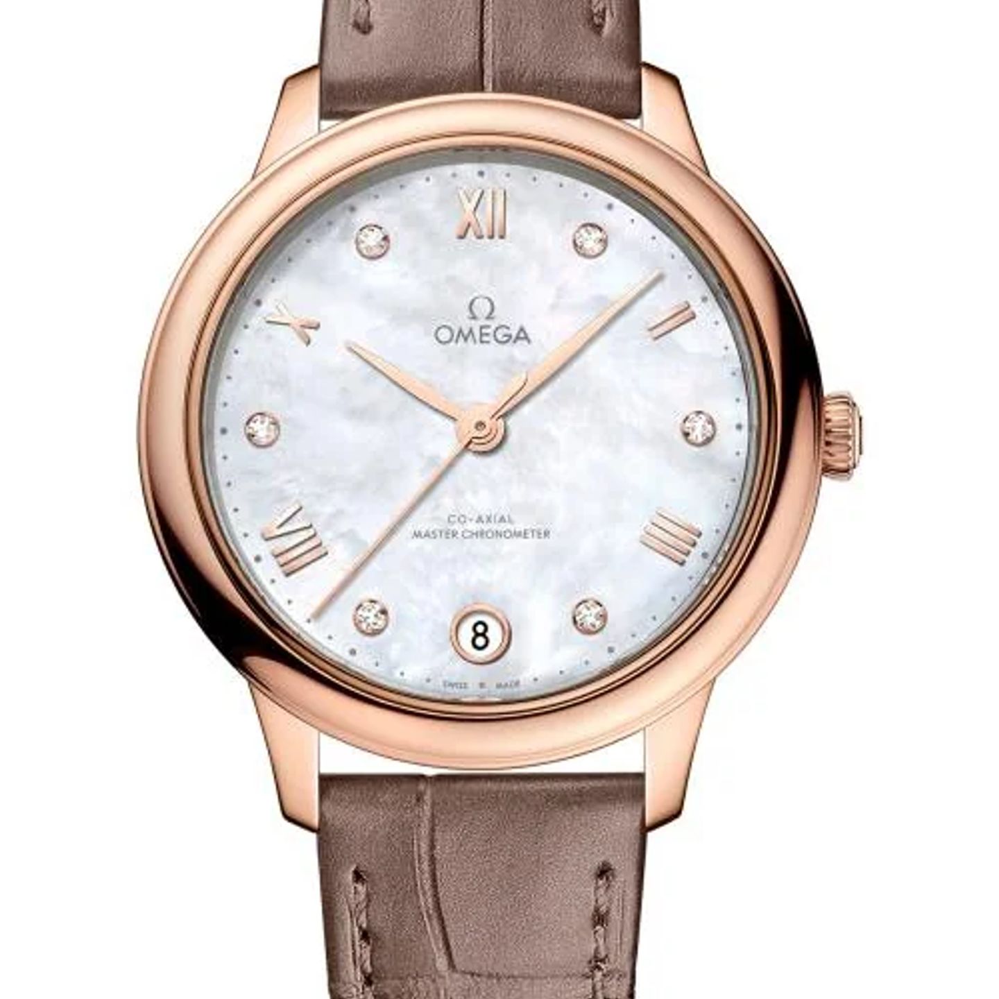 Omega De Ville 434.53.34.20.55.001 (2026) - White dial 34 mm Rose Gold case (1/1)