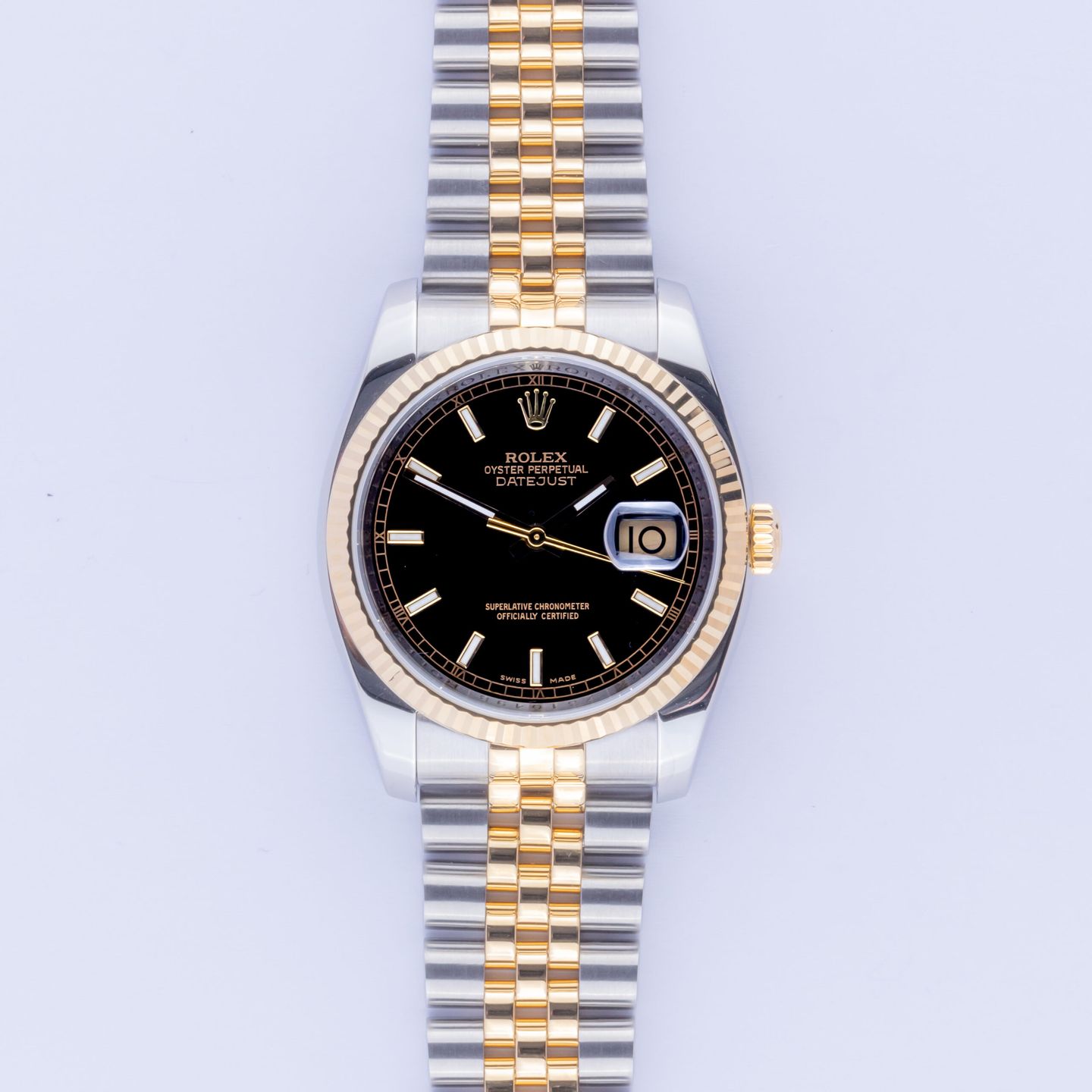 Rolex Datejust 36 116233 (2006) - Black dial 36 mm Gold/Steel case (3/8)