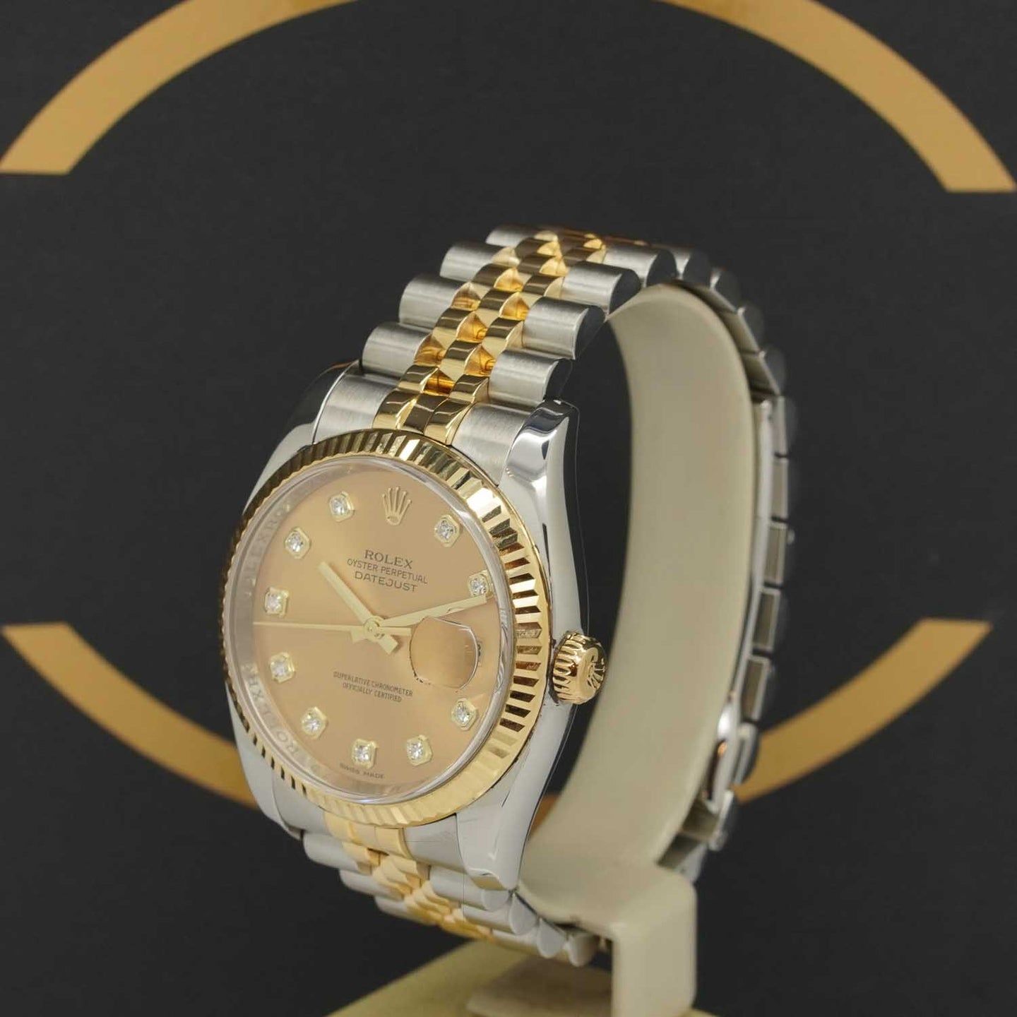 Rolex Datejust 36 116233 (2008) - Gold dial 36 mm Gold/Steel case (2/7)