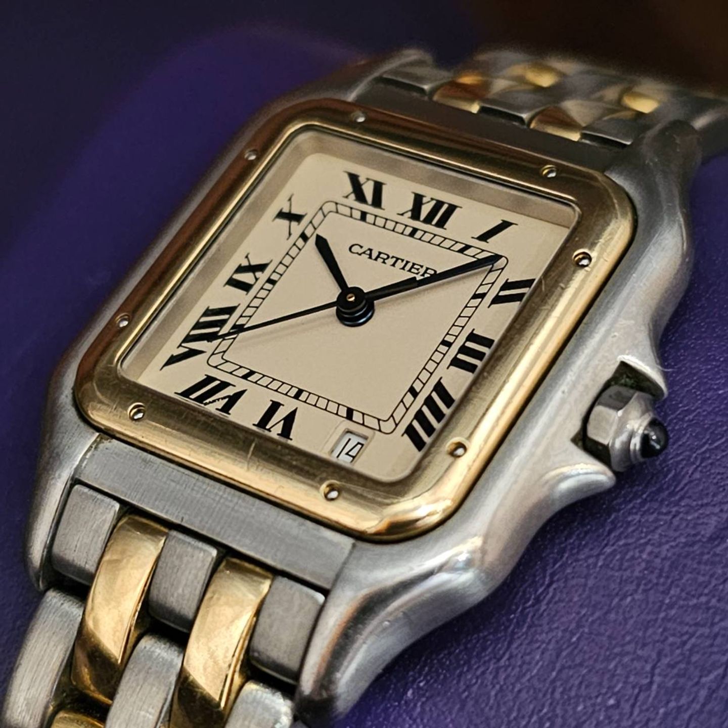 Cartier Panthère 187949 (1994) - Champagne wijzerplaat 27mm Goud/Staal (4/5)