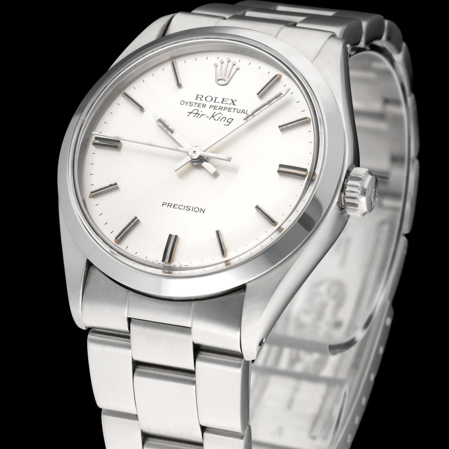 Rolex Air-King 5500 (1978) - Silver dial 34 mm Steel case (6/7)