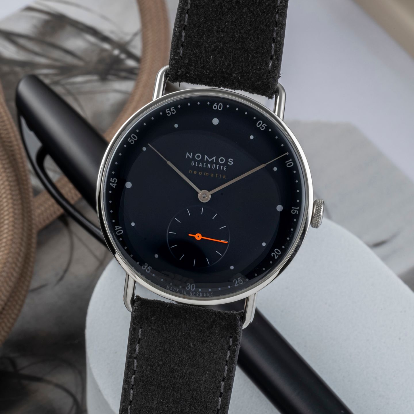 NOMOS Tetra 446 (Onbekend (willekeurig serienummer)) - Groen wijzerplaat 30mm Staal (3/8)