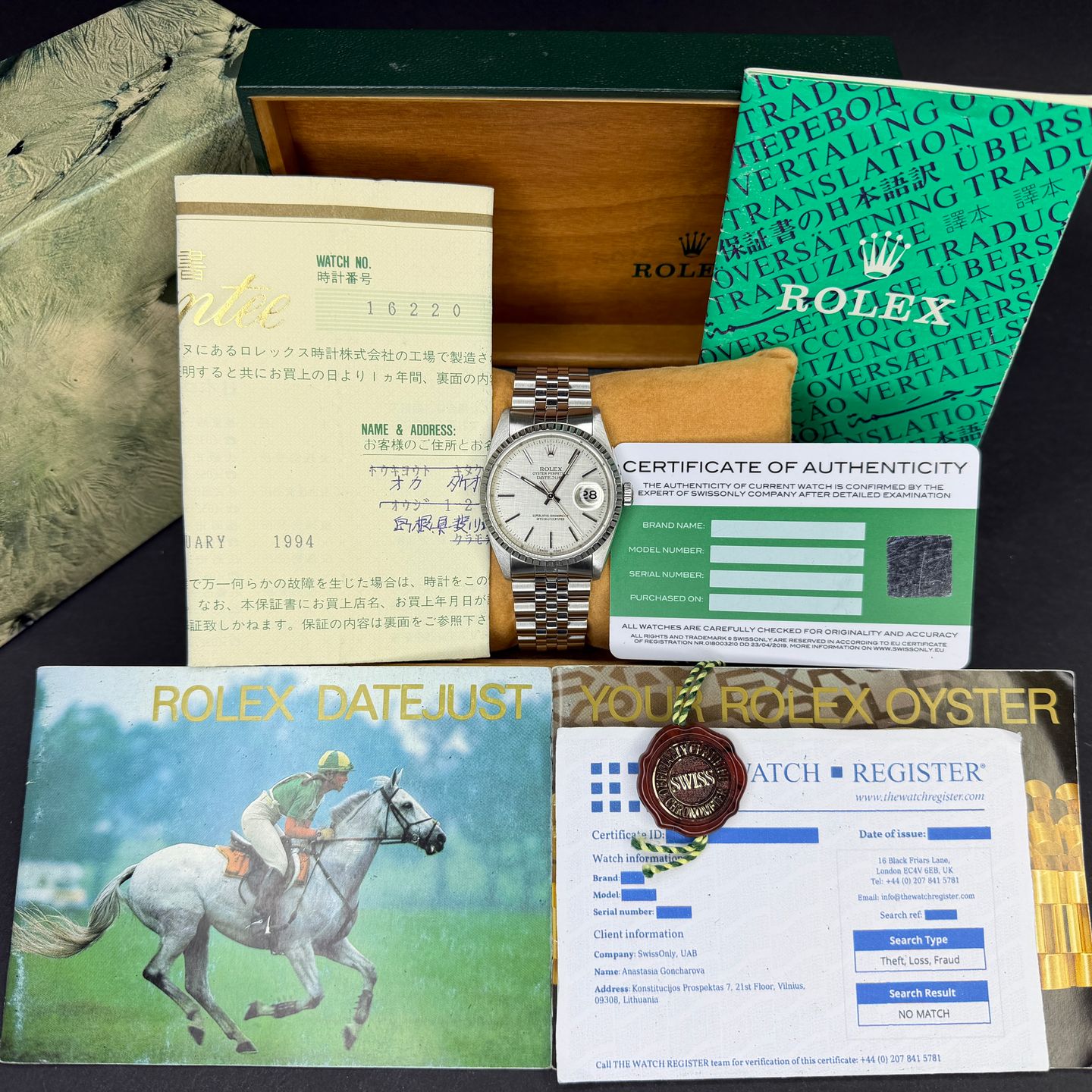 Rolex Datejust 36 16220 (1991) - Zilver wijzerplaat 36mm Staal (3/8)