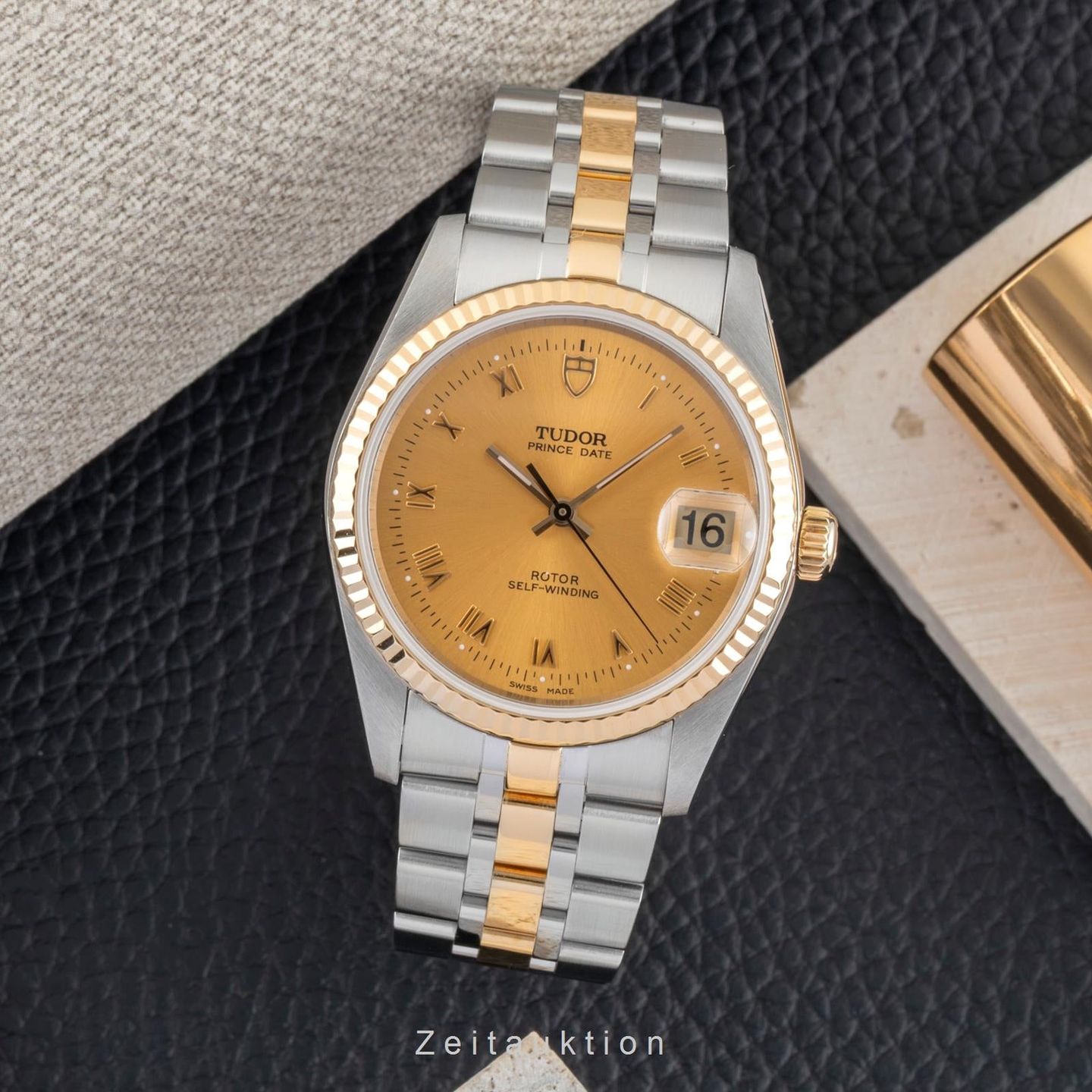 Tudor Prince Date 74033 (Onbekend (willekeurig serienummer)) - Goud wijzerplaat 34mm Goud/Staal (3/8)