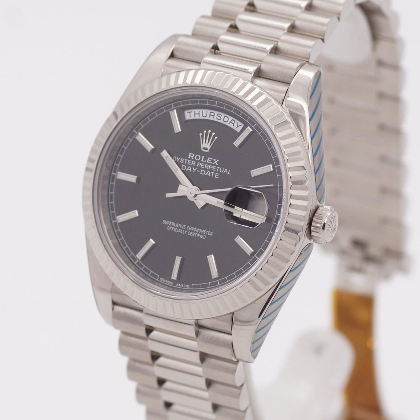 Rolex Day-Date 40 228239 (2018) - Black dial 40 mm White Gold case (4/8)