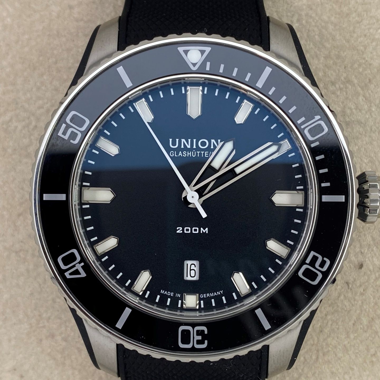 Union Glashütte Belisar D009.907.27.057.00 (Unknown (random serial)) - Black dial 45 mm Steel case (1/6)