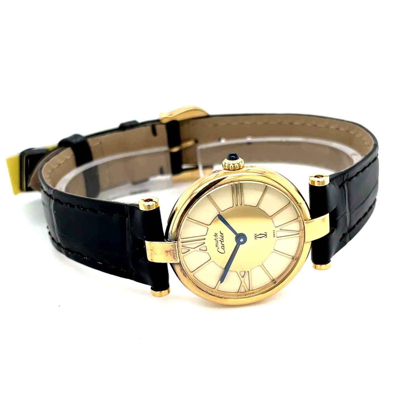 Cartier Ronde Vermeil Cartier Ronde Vermeil SM (Unknown (random serial)) - Champagne dial 24 mm Silver case (2/8)