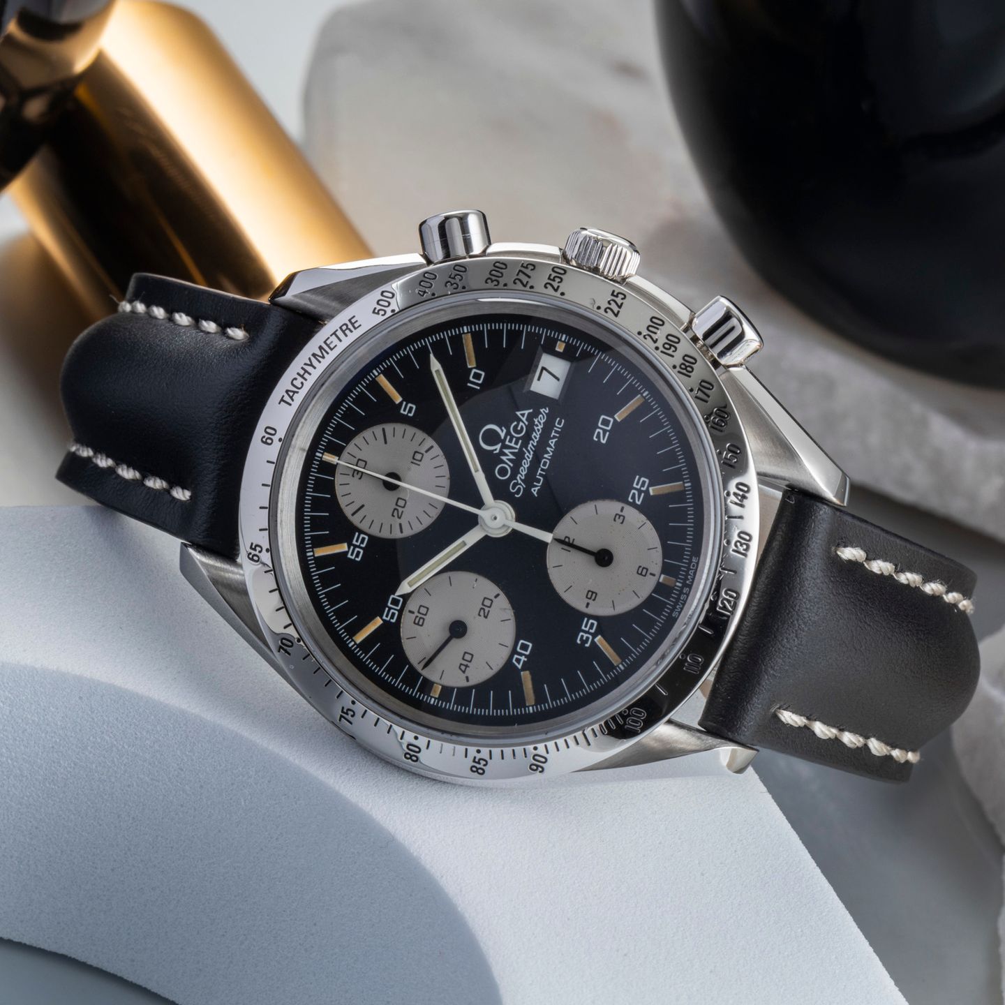 Omega Speedmaster Date 3511.50.00 (1999) - Zwart wijzerplaat 39mm Staal (2/8)