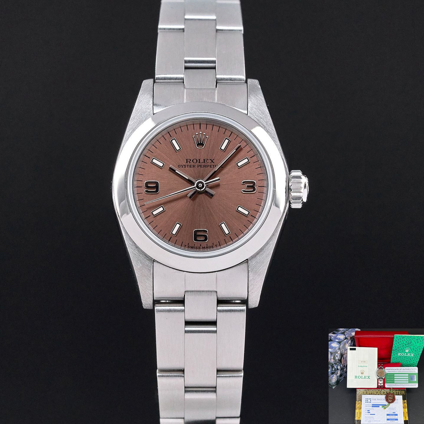 Rolex Oyster Perpetual 67180 (1997) - 26mm Staal (1/8)