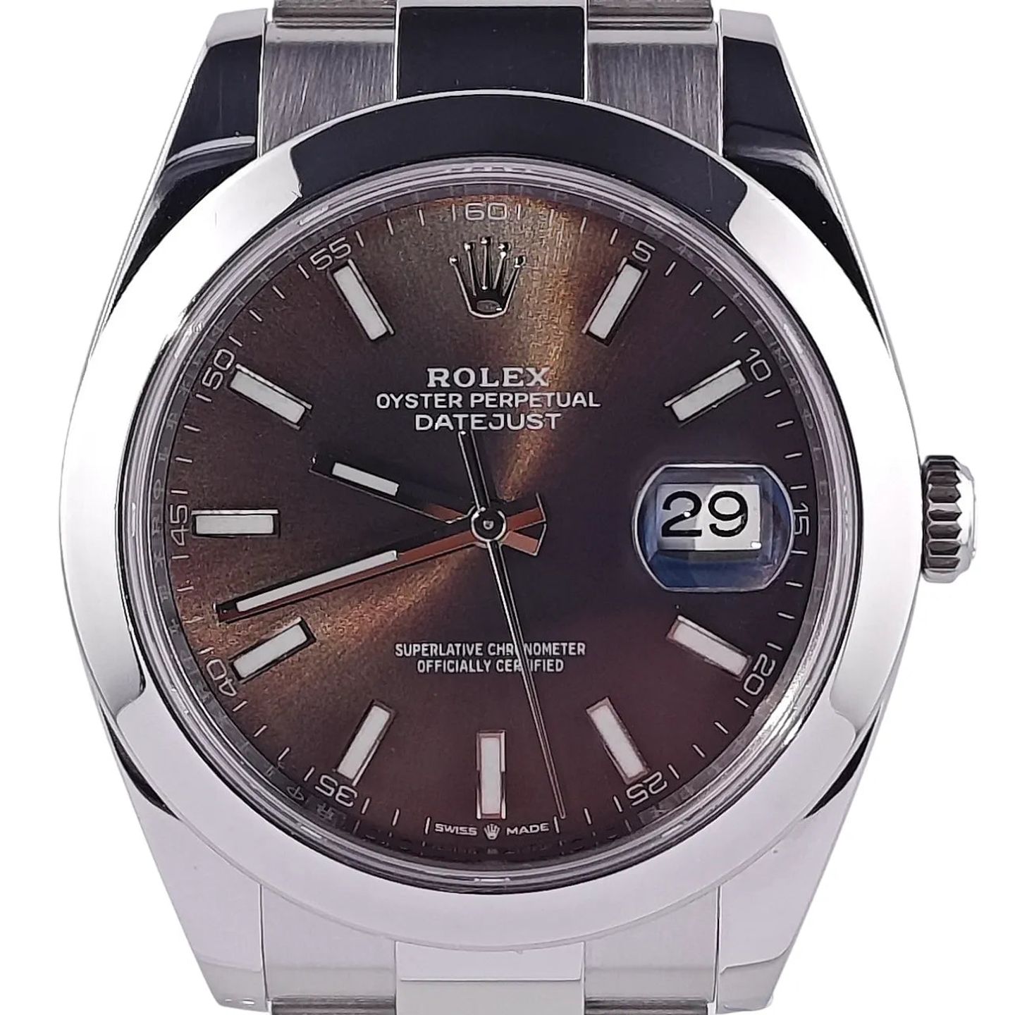 Rolex Datejust 41 126300 (Unknown (random serial)) - Brown dial 41 mm Steel case (2/8)