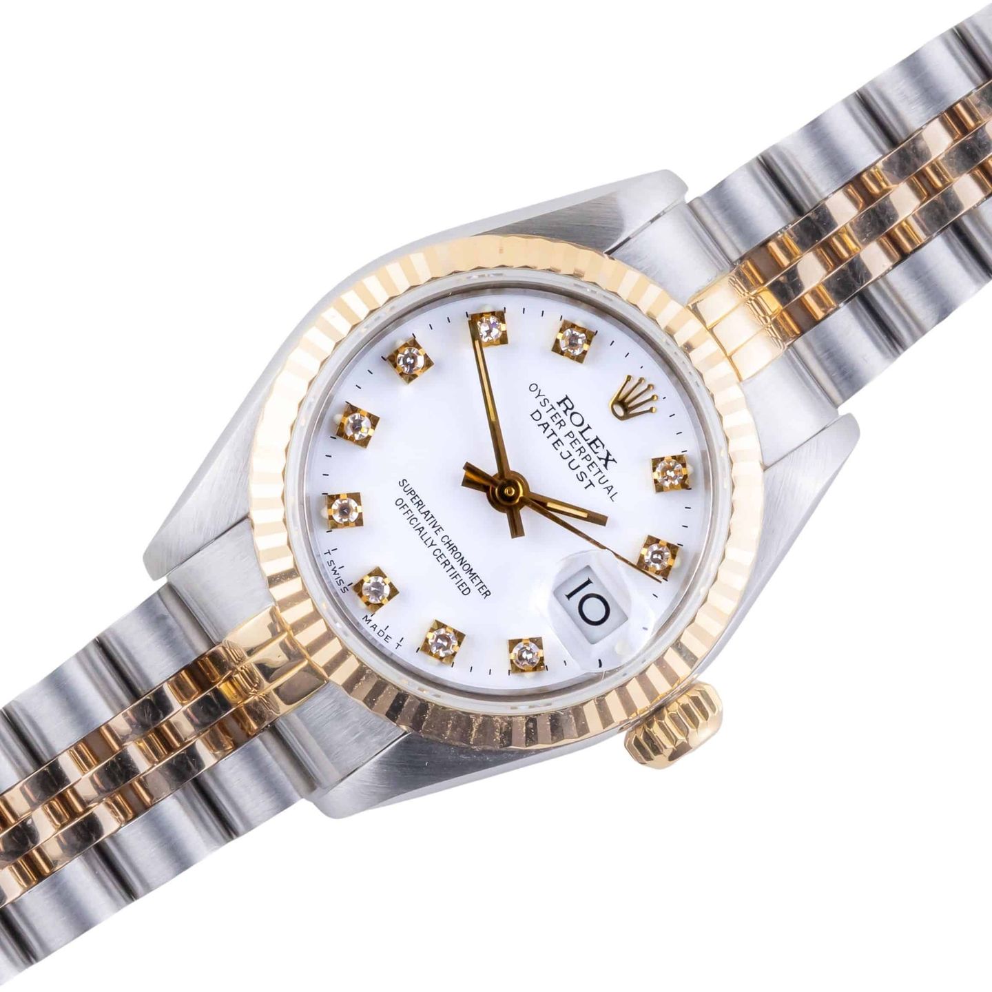 Rolex Lady-Datejust 69173 (1985) - White dial 26 mm Gold/Steel case (1/8)