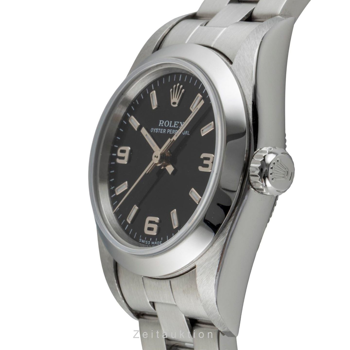 Rolex Oyster Perpetual 76080 (2006) - Black dial 26 mm Steel case (5/8)
