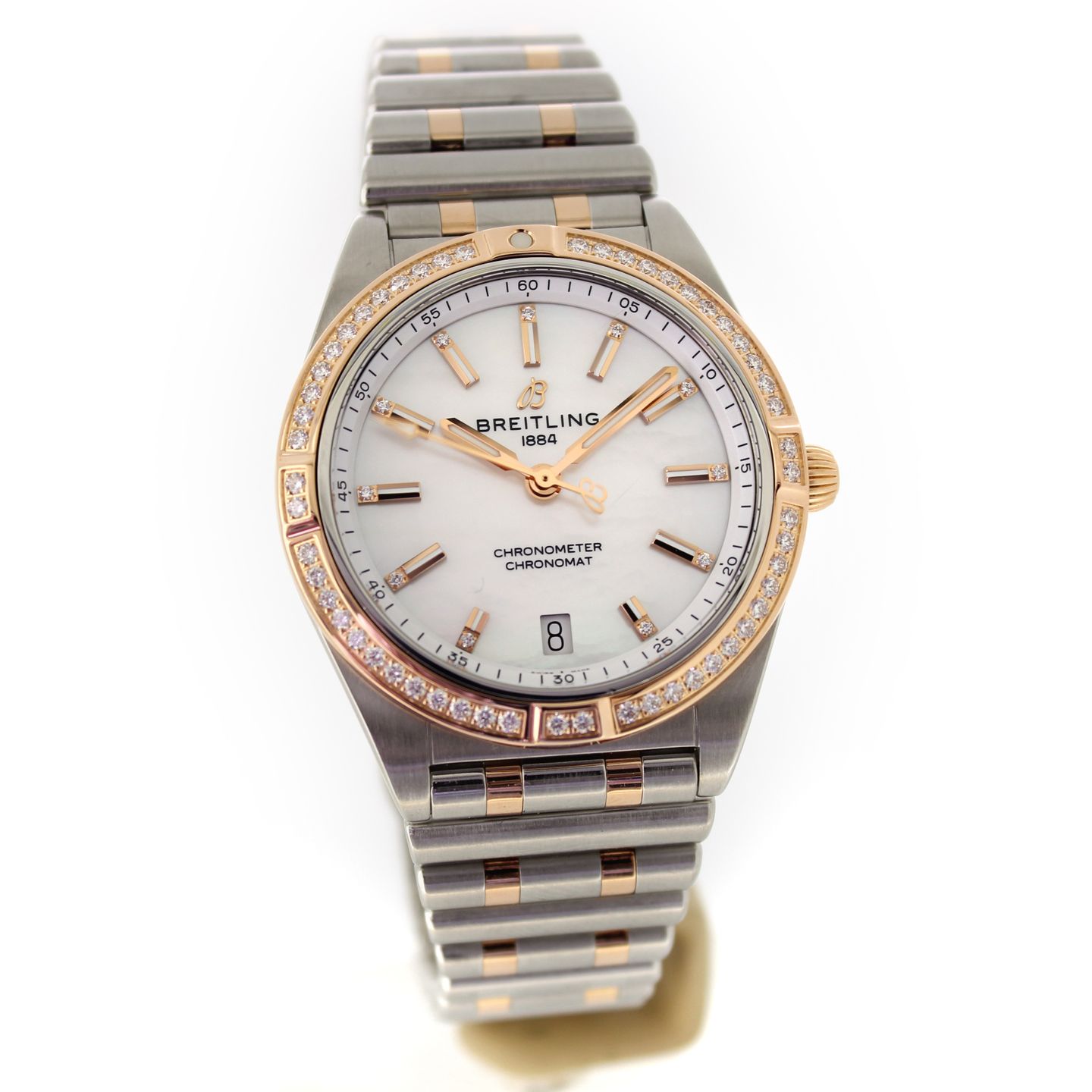 Breitling Chronomat 36 U10380591A2U1 (Unknown (random serial)) - Pearl dial 36 mm Gold/Steel case (6/7)