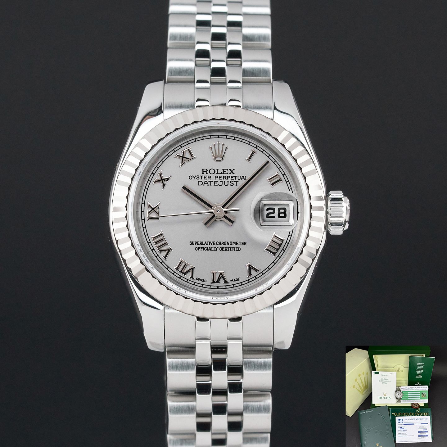 Rolex Lady-Datejust 179174 (2006) - Silver dial 26 mm Steel case (1/8)