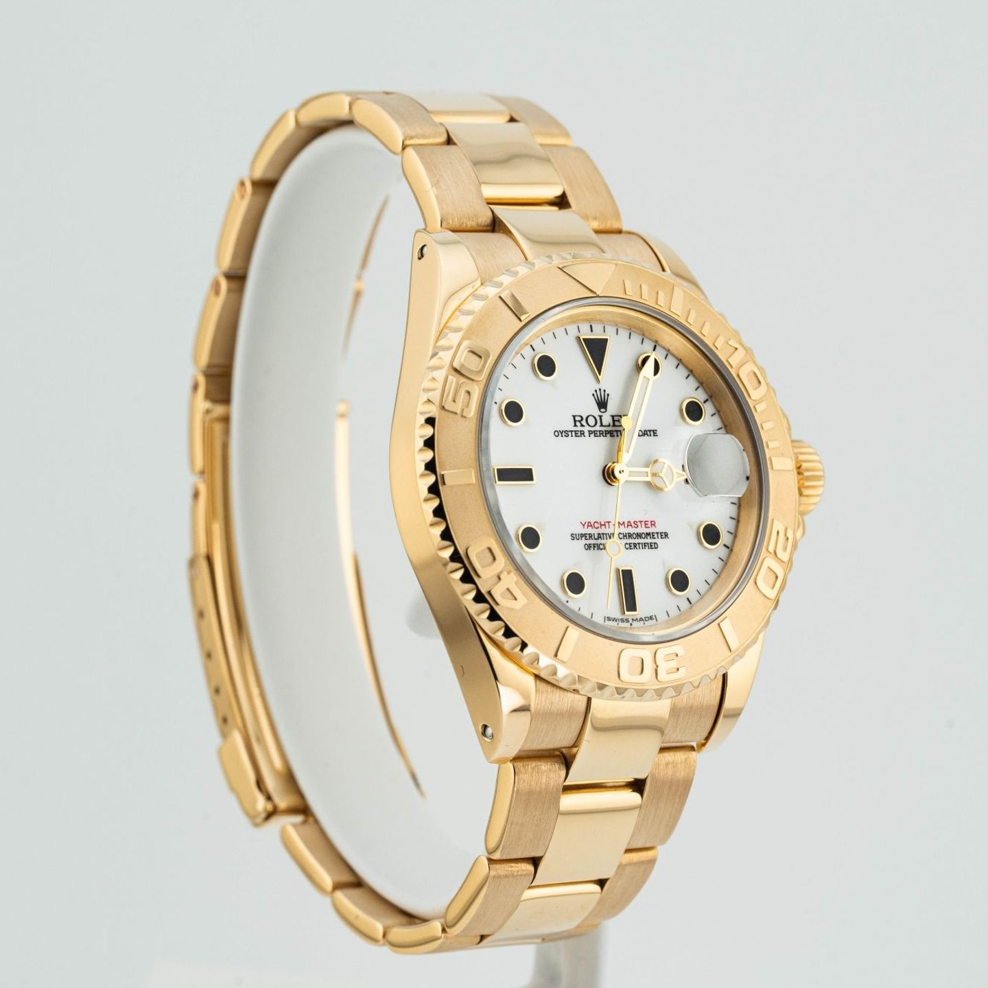 Rolex Yacht-Master 40 16628 (1993) - White dial 40 mm Yellow Gold case (3/8)