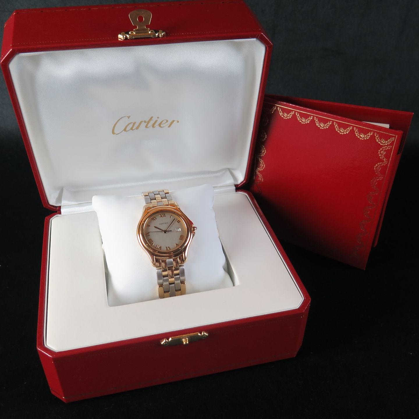 Cartier Cougar 116000R (2007) - Wit wijzerplaat 33mm Geelgoud (8/8)