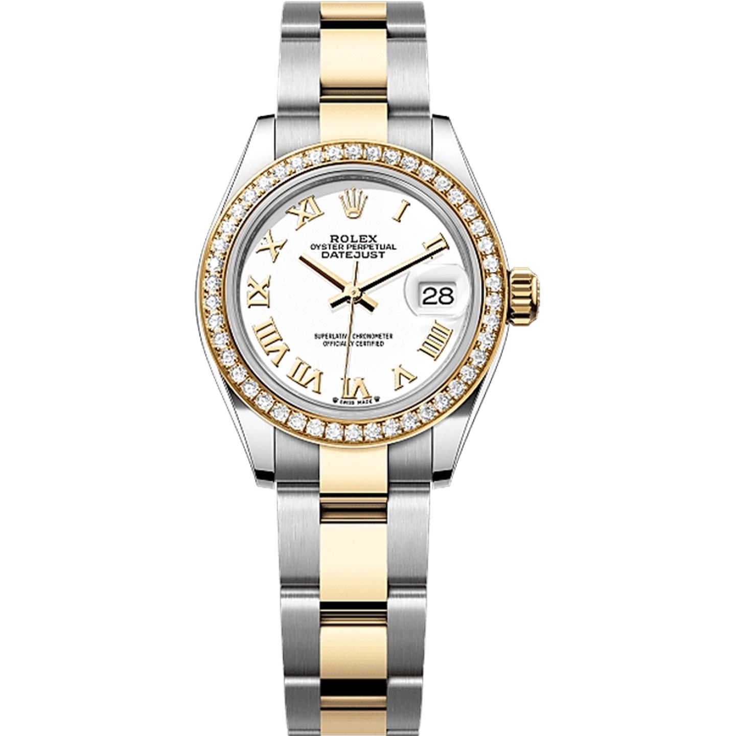 Rolex Lady-Datejust 279383RBR (2025) - White dial 28 mm Gold/Steel case (1/1)