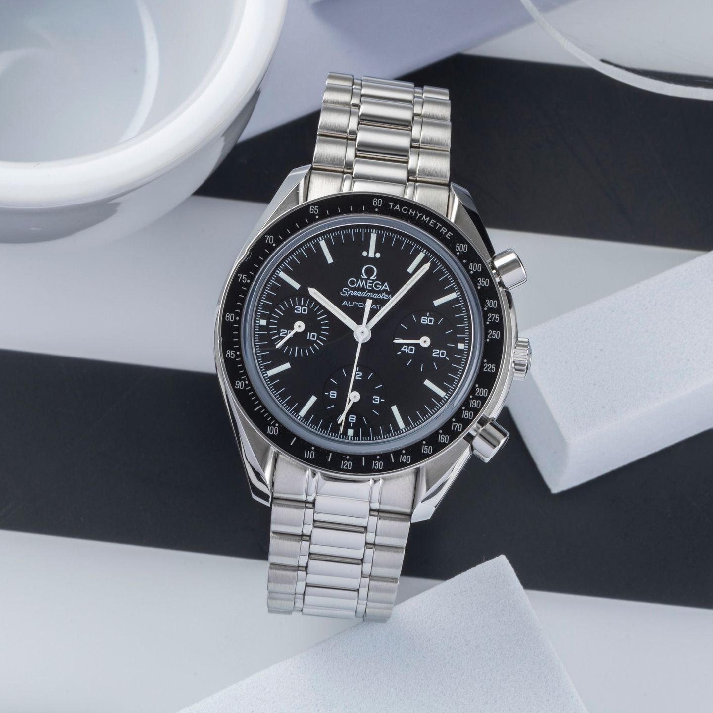 Omega Speedmaster Reduced 3539.50.00 (2009) - Black dial 39 mm Steel case (1/8)