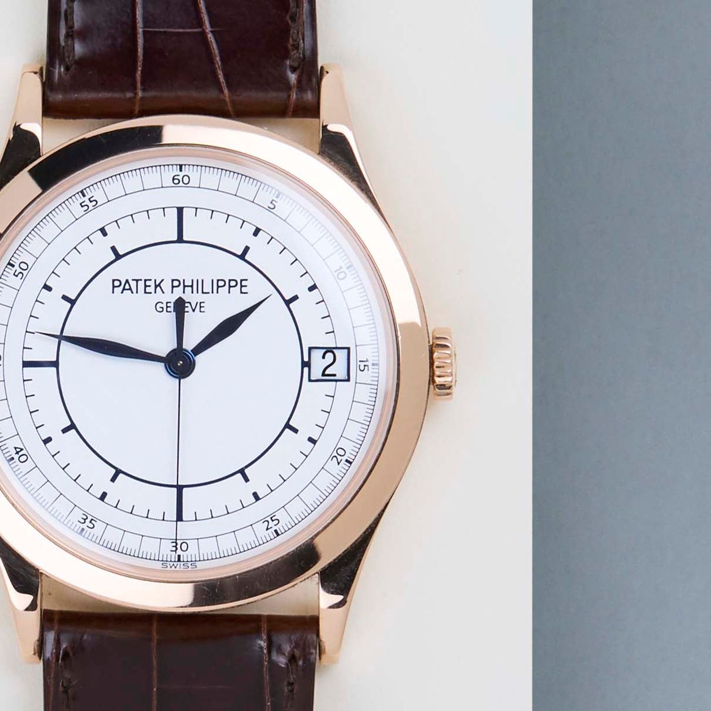 Patek Philippe Calatrava 5296R-001 (2009) - Zilver wijzerplaat 38mm Roségoud (5/8)