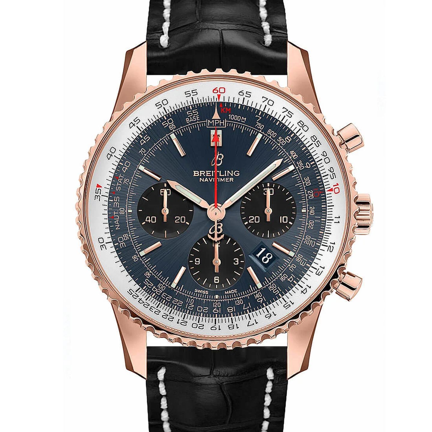 Breitling Navitimer 1 B01 Chronograph RB0121211C1P1 (2023) - Blue dial 43 mm Red Gold case (1/2)