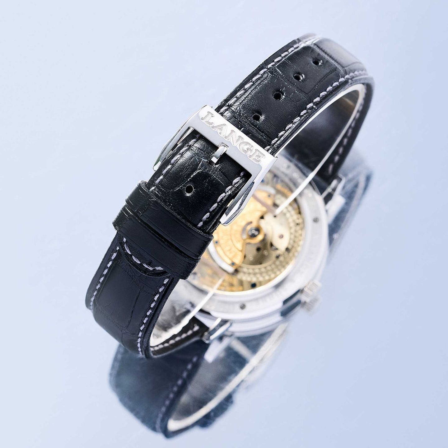 A. Lange & Söhne Langematik 304.049 (2005) - Silver dial 41 mm Platinum case (7/8)