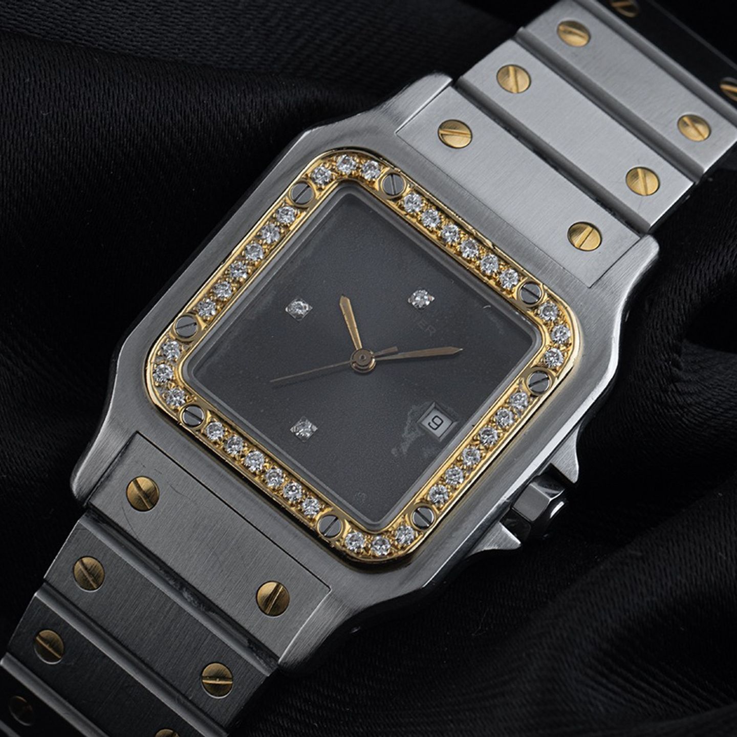 Cartier Santos 2961 (1987) - Wit wijzerplaat 29mm Goud/Staal (3/7)