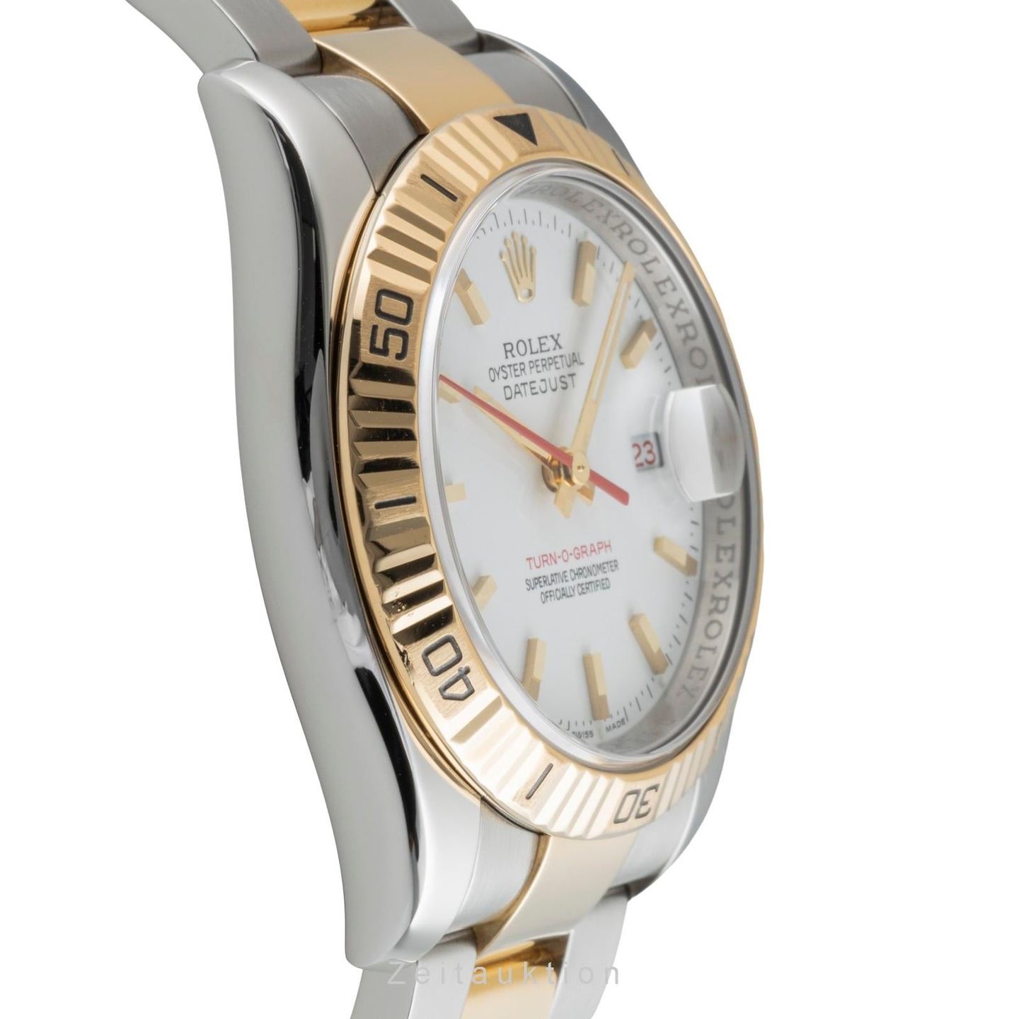Rolex Datejust Turn-O-Graph 116263 (Unknown (random serial)) - White dial 36 mm Gold/Steel case (6/8)