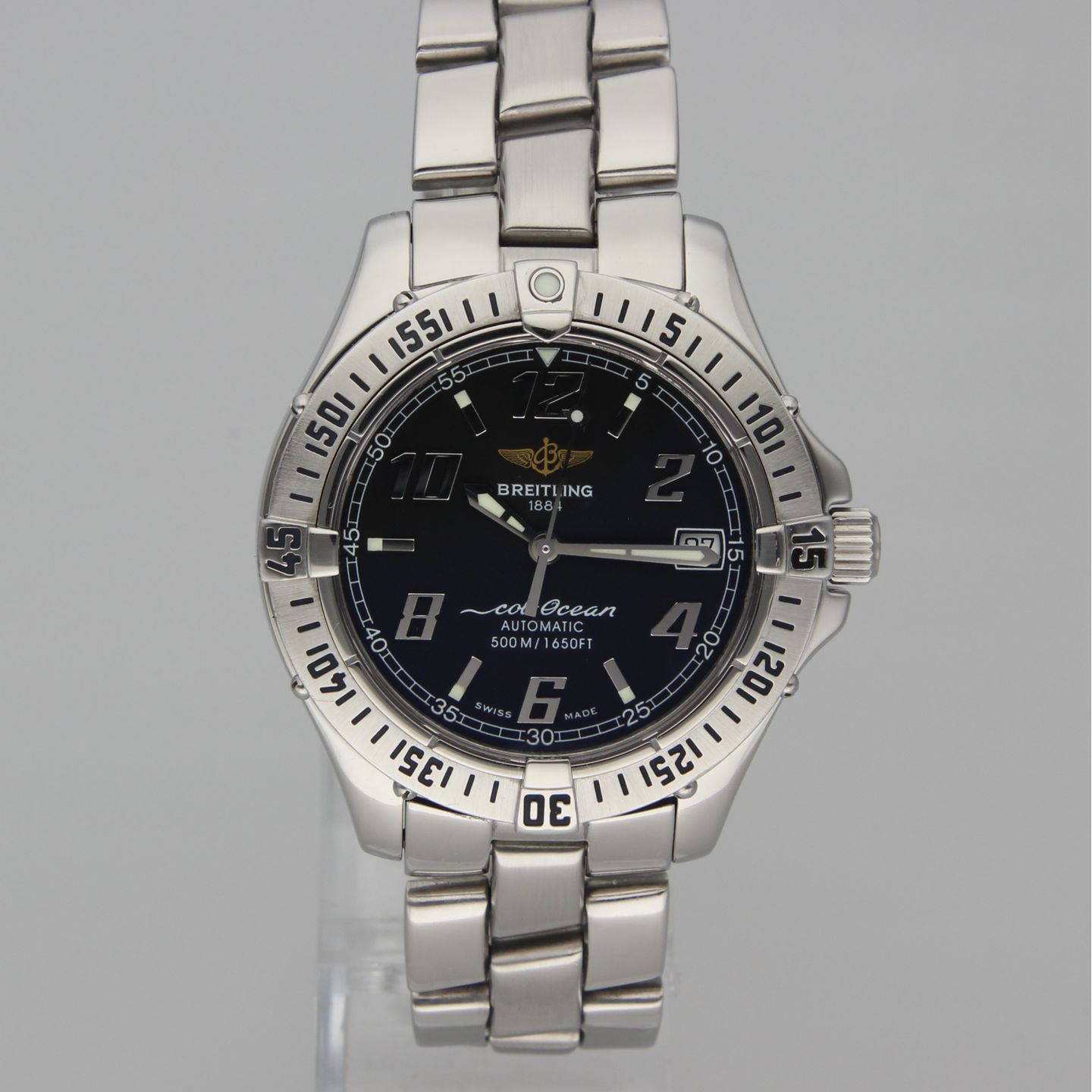 Breitling Colt Automatic A17350 (2000) - Black dial 38 mm Steel case (2/8)