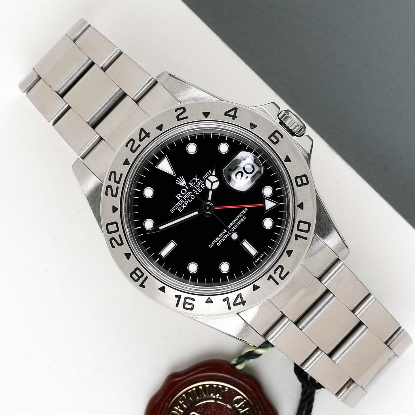 Rolex Explorer II 16570 (1999) - Zwart wijzerplaat 40mm Staal (1/8)