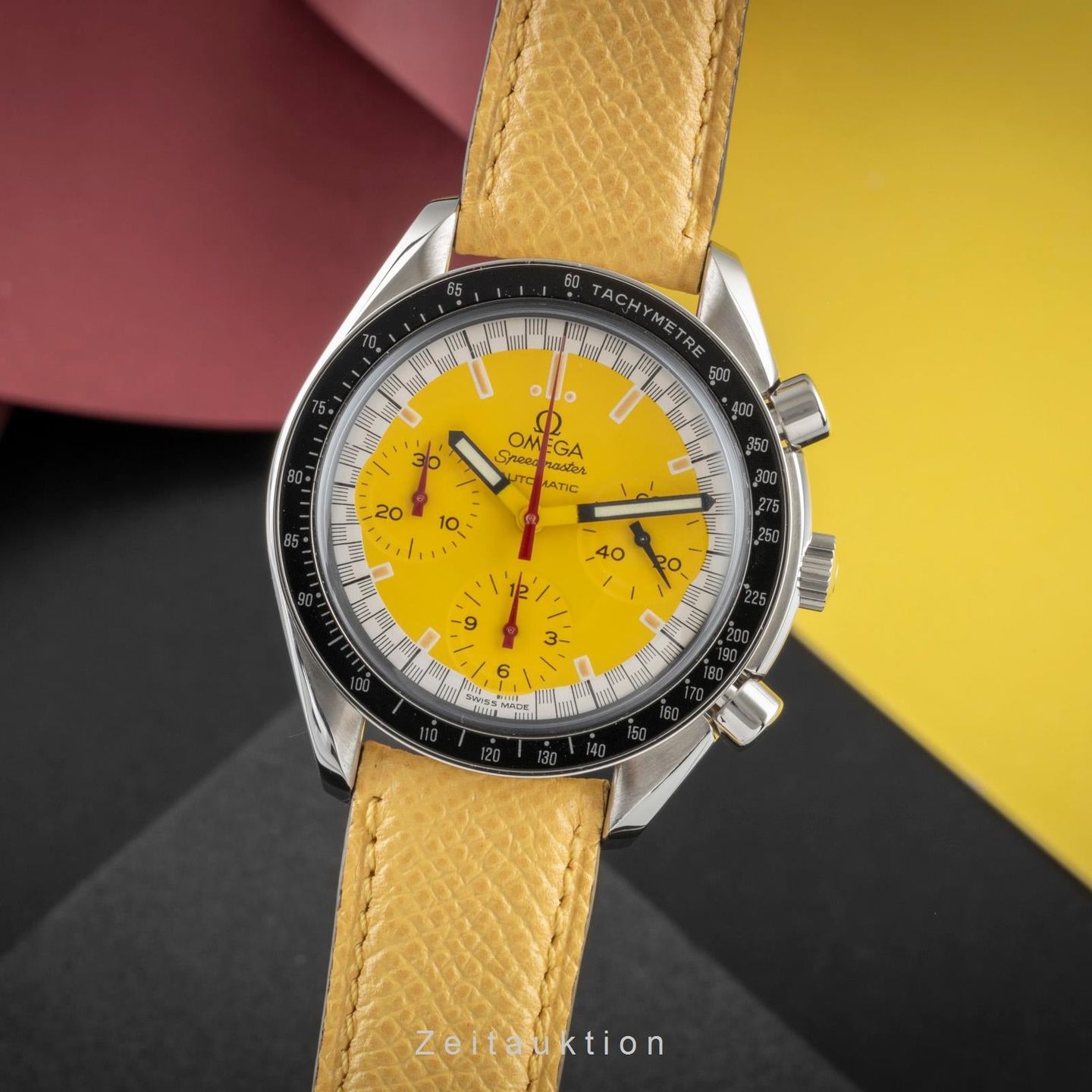 Omega Speedmaster 3510.12 (1995) - Geel wijzerplaat 39mm Staal (3/8)