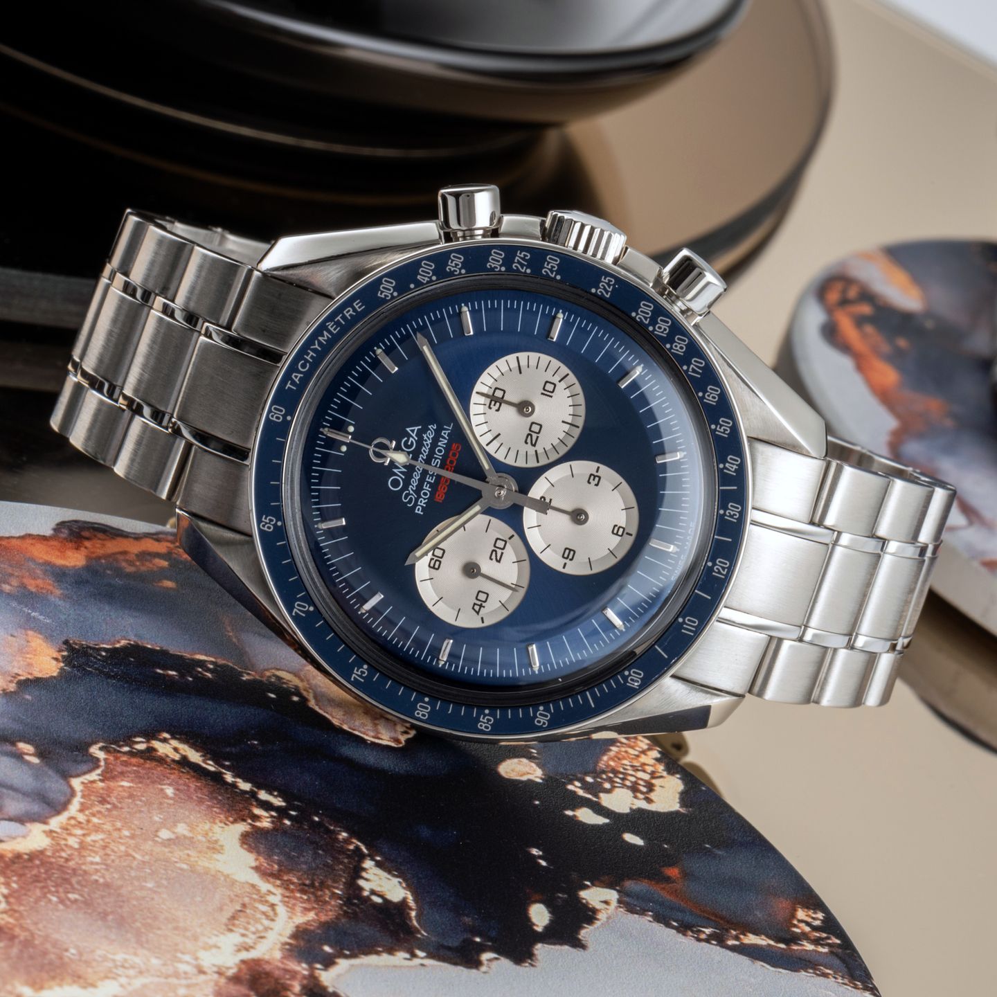 Omega Speedmaster Professional Moonwatch 3565.80.00 (Onbekend (willekeurig serienummer)) - Blauw wijzerplaat 42mm Staal (2/8)