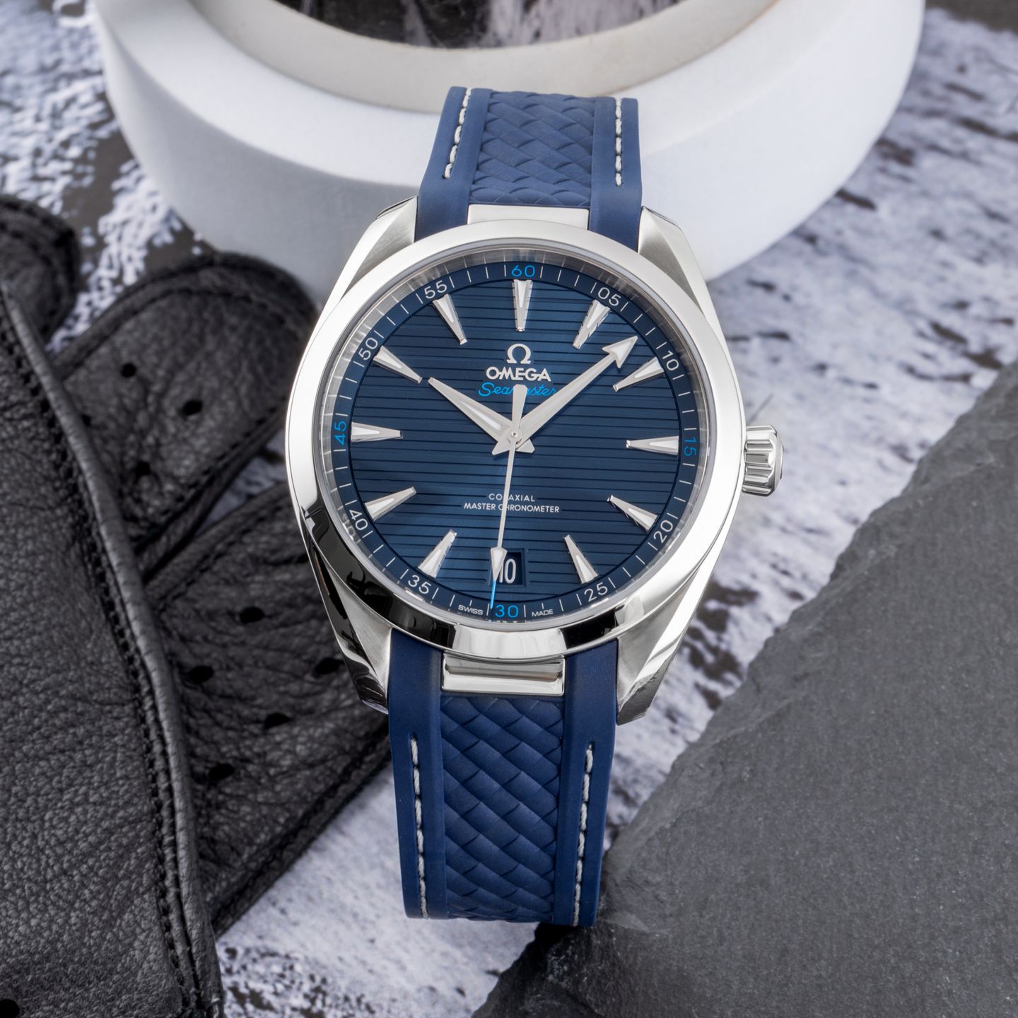 Omega Seamaster Aqua Terra 220.12.41.21.03.001 (Onbekend (willekeurig serienummer)) - Blauw wijzerplaat 41mm Staal (1/8)