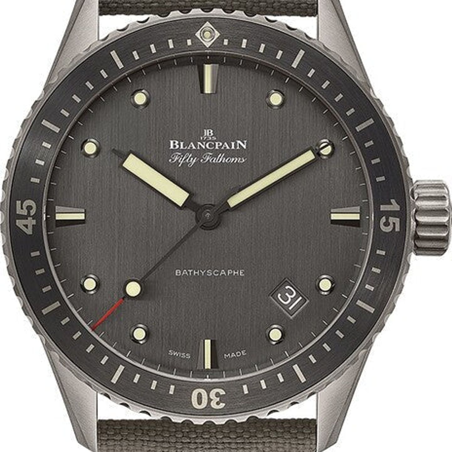 Blancpain Fifty Fathoms Bathyscaphe 5000-1210-G52A (2026) - Grey dial 44 mm Titanium case (2/2)