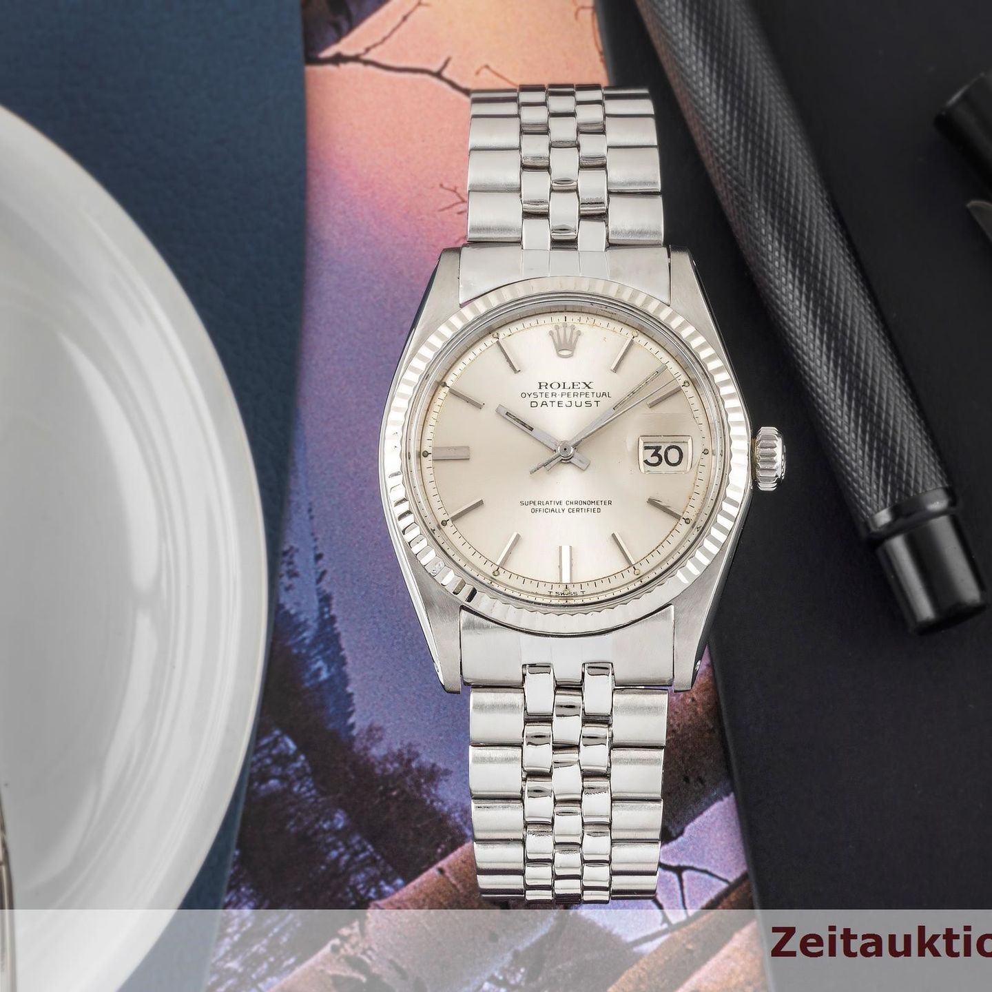 Rolex Datejust 1601 (1971) - Silver dial 36 mm White Gold case (2/8)
