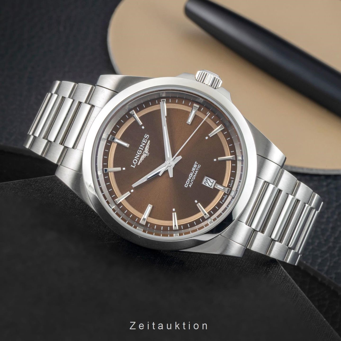 Longines Conquest L3.830.4.62.6 (Onbekend (willekeurig serienummer)) - Bruin wijzerplaat 41mm Staal (2/8)