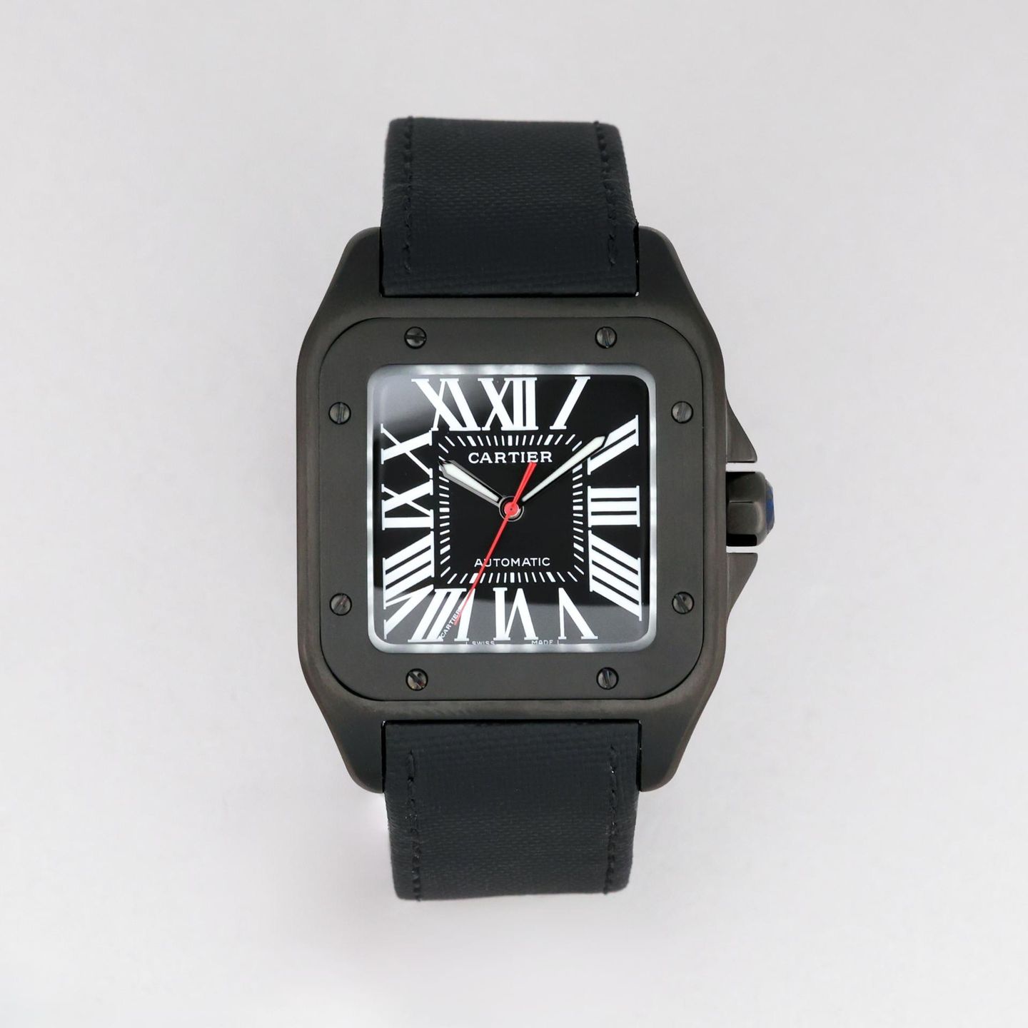 Cartier Santos 100 WSSA0006 (Unknown (random serial)) - Black dial 41 mm Steel case (1/6)