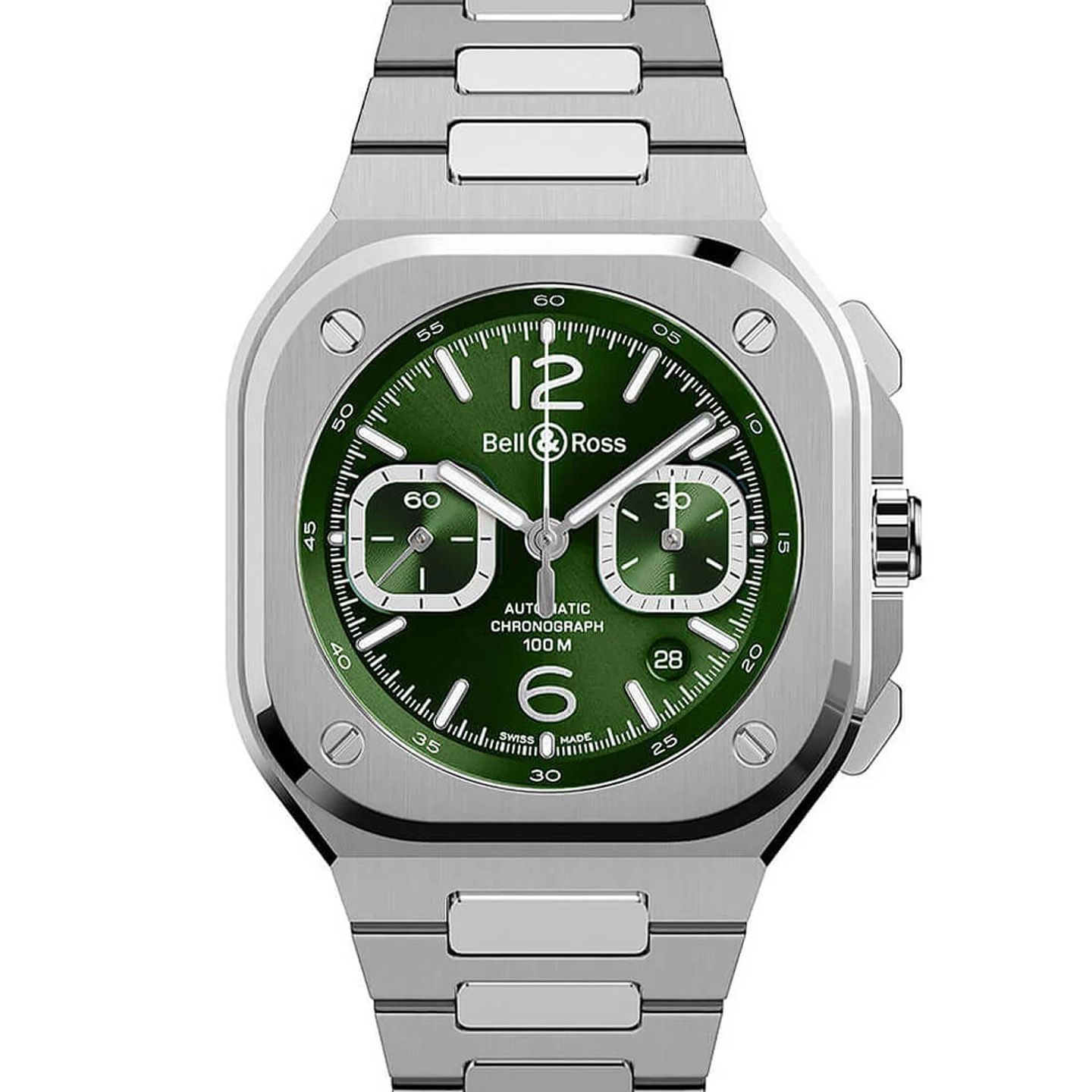 Bell & Ross BR 05 BR05C-GN-ST/SST (2024) - Groen wijzerplaat 43mm Staal (1/3)