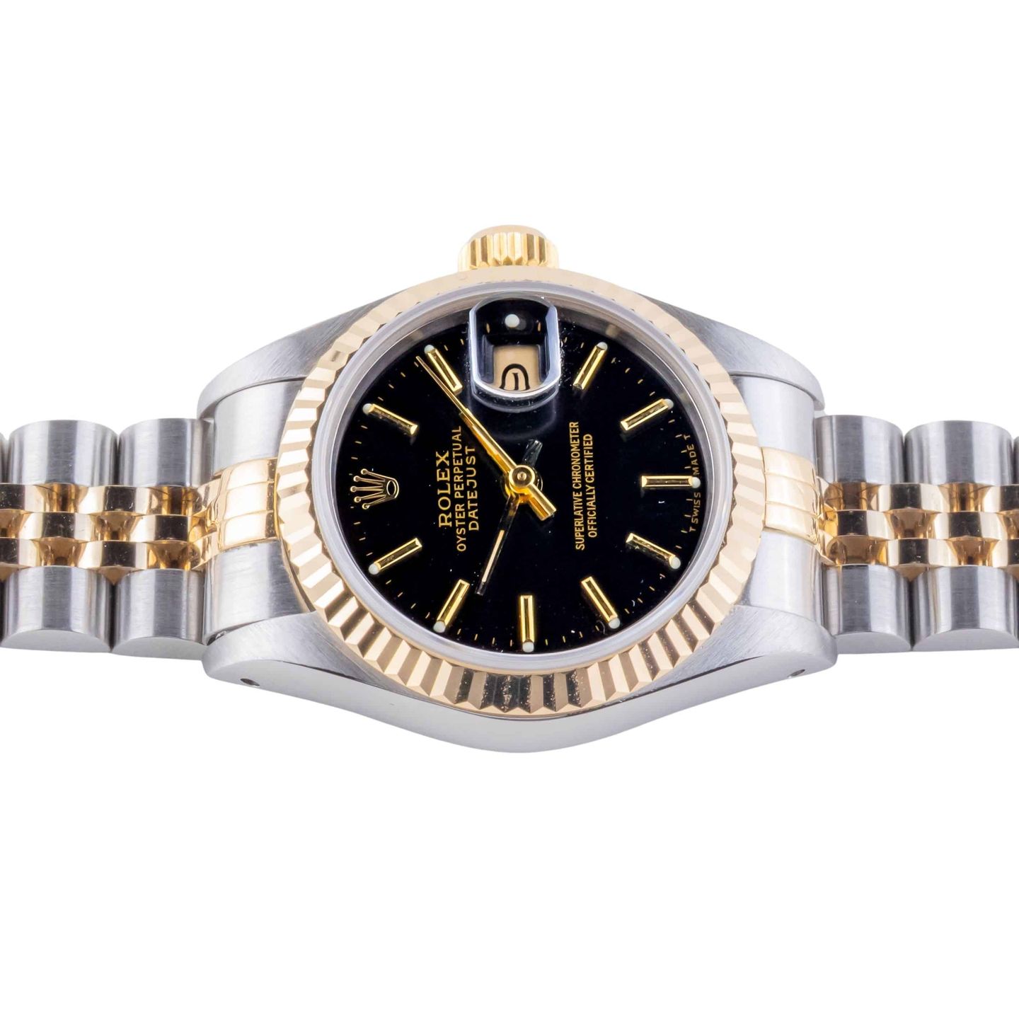 Rolex Lady-Datejust 69173 (1991) - Black dial 26 mm Gold/Steel case (5/8)
