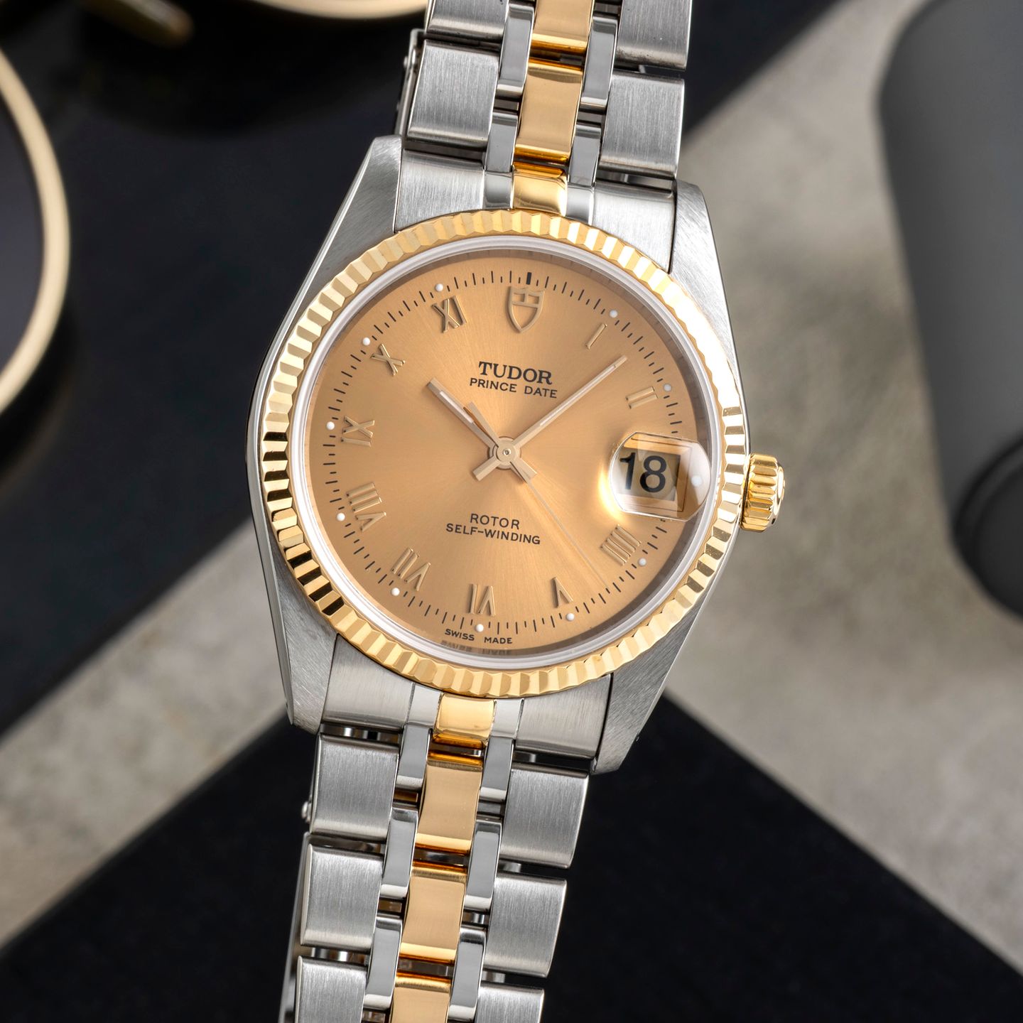 Tudor Prince Date 74033 (Onbekend (willekeurig serienummer)) - 34mm Goud/Staal (3/8)