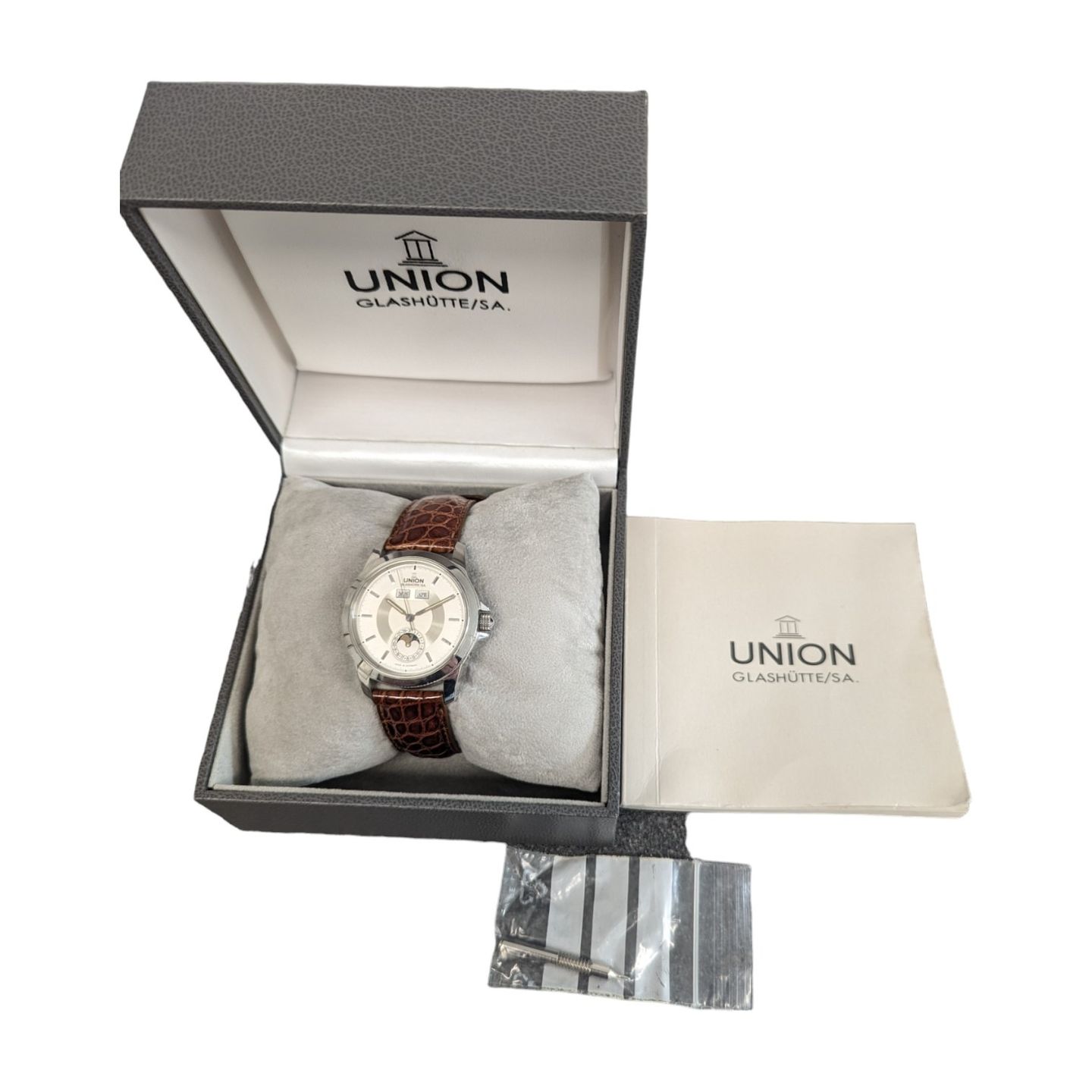 Union Glashütte Tradition 26-41-03-04-10 (2000) - White dial 39 mm Steel case (8/8)